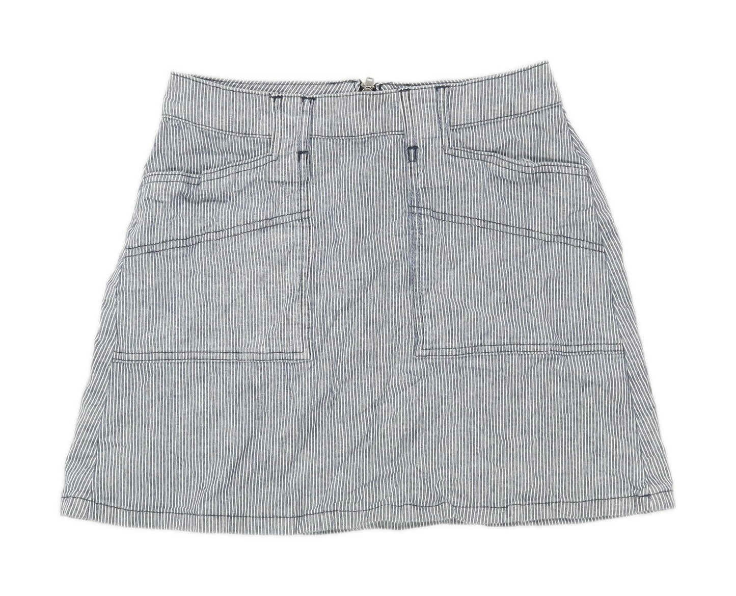 BDG Womens Size W26 Denim Striped Blue Skirt (Regular)