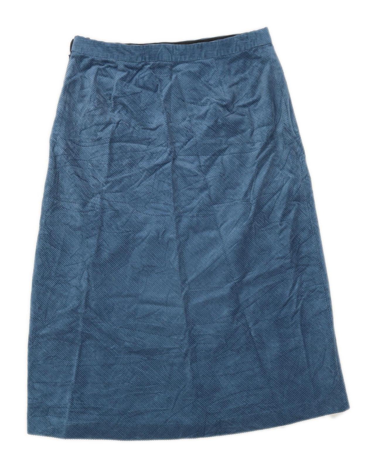 Gap Womens Size 8 Cotton Blend Textured Blue Corduroy Skirt (Regular)