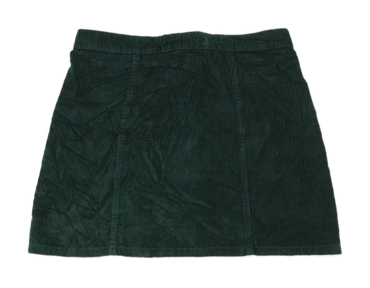 Denim Co Womens Size 12 Cotton Textured Green Corduroy Skirt (Regular)