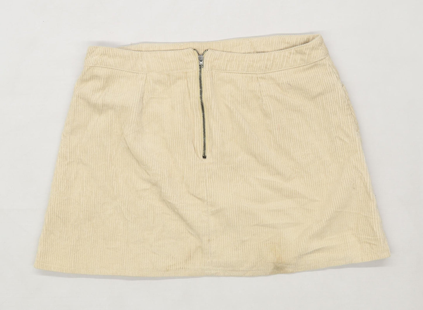 BDG Womens Size M Cotton Textured Beige Corduroy Skirt (Regular)