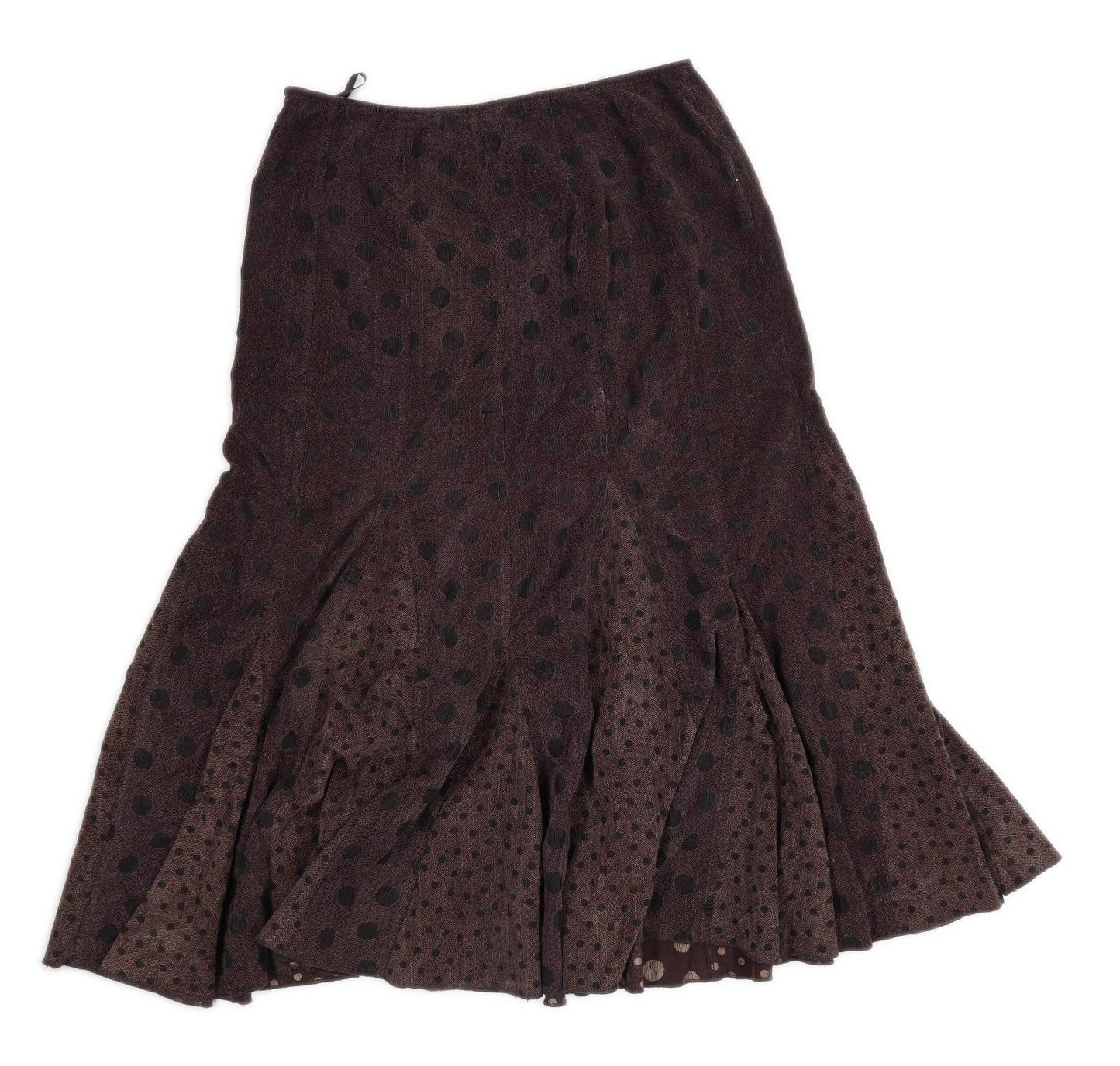 Per Una Womens Size 12 Cotton Spotted Brown Skirt (Regular)