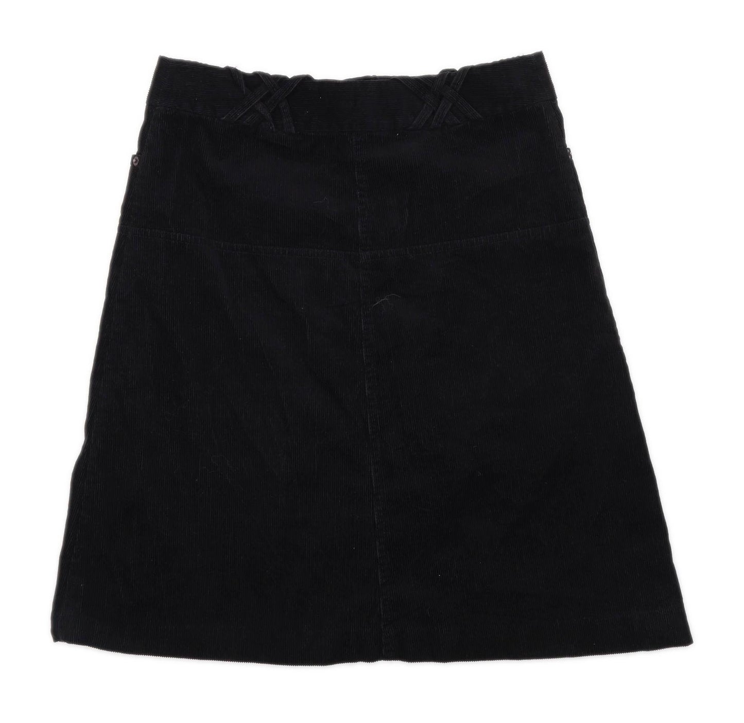 H&M Womens Size 10 Corduroy Blend Textured Black Skirt (Regular)