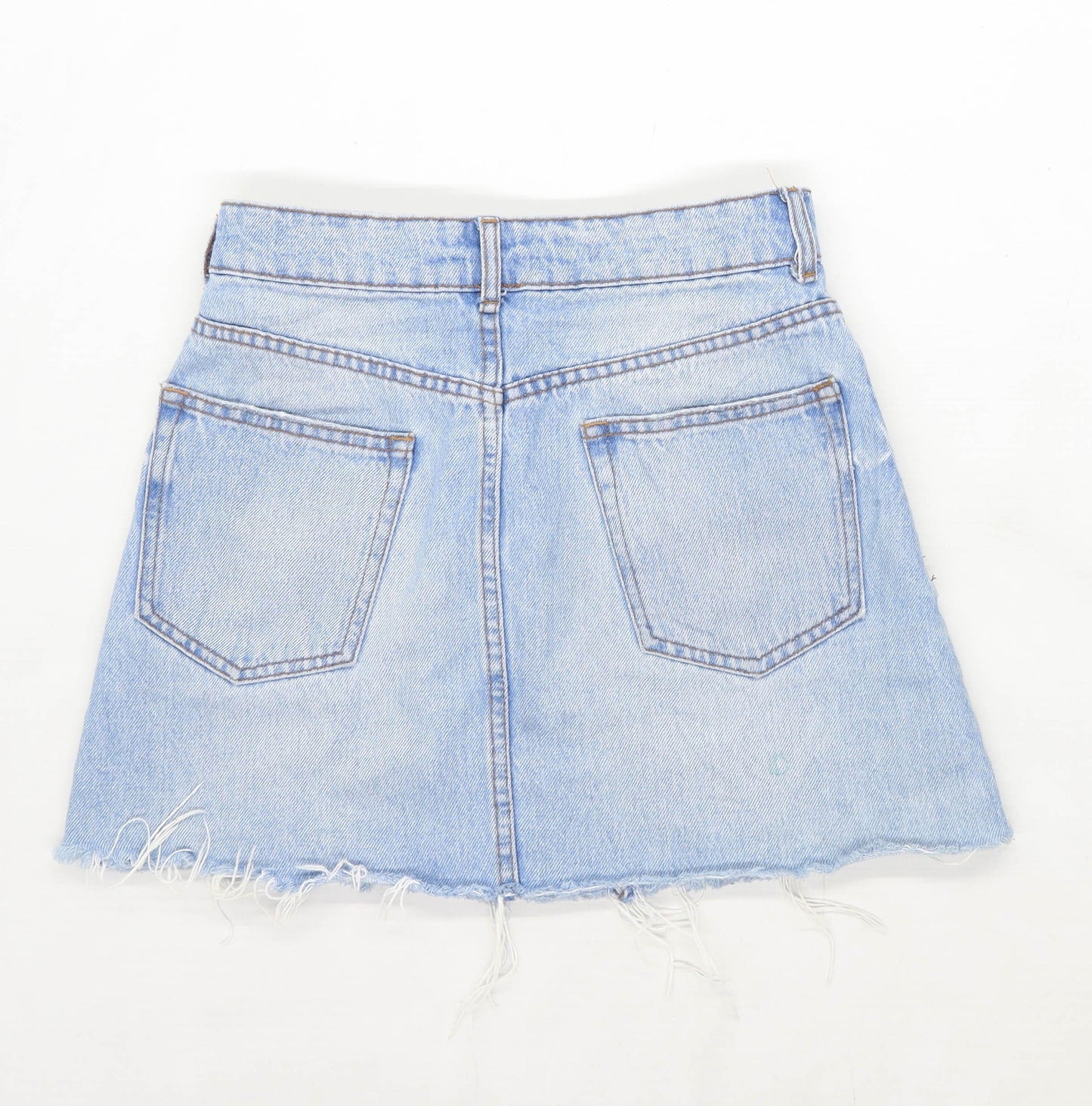 Bershka Womens Size 8 Denim Blue Skirt (Regular)
