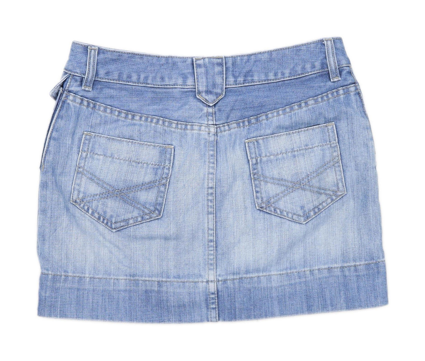 H&M Womens Size 8 Denim Blue Skirt (Regular)