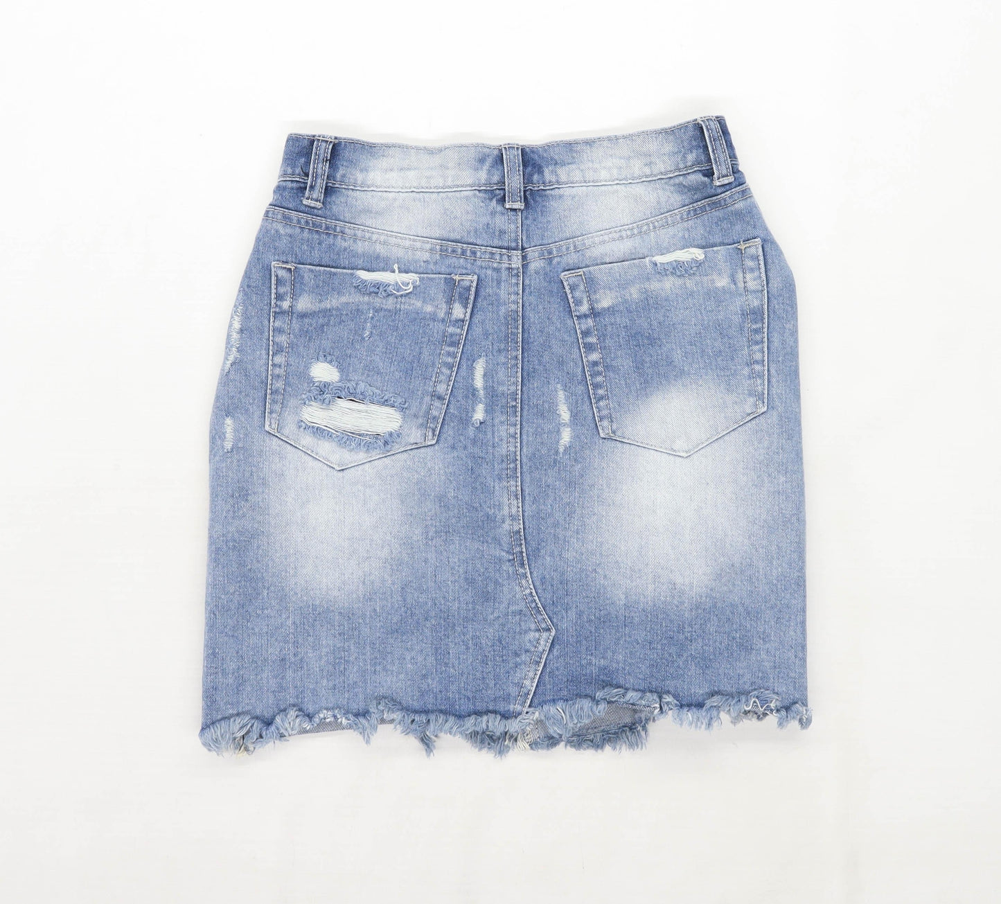 Denim Co Womens Size 6 Denim Blue Distressed Skirt (Regular)