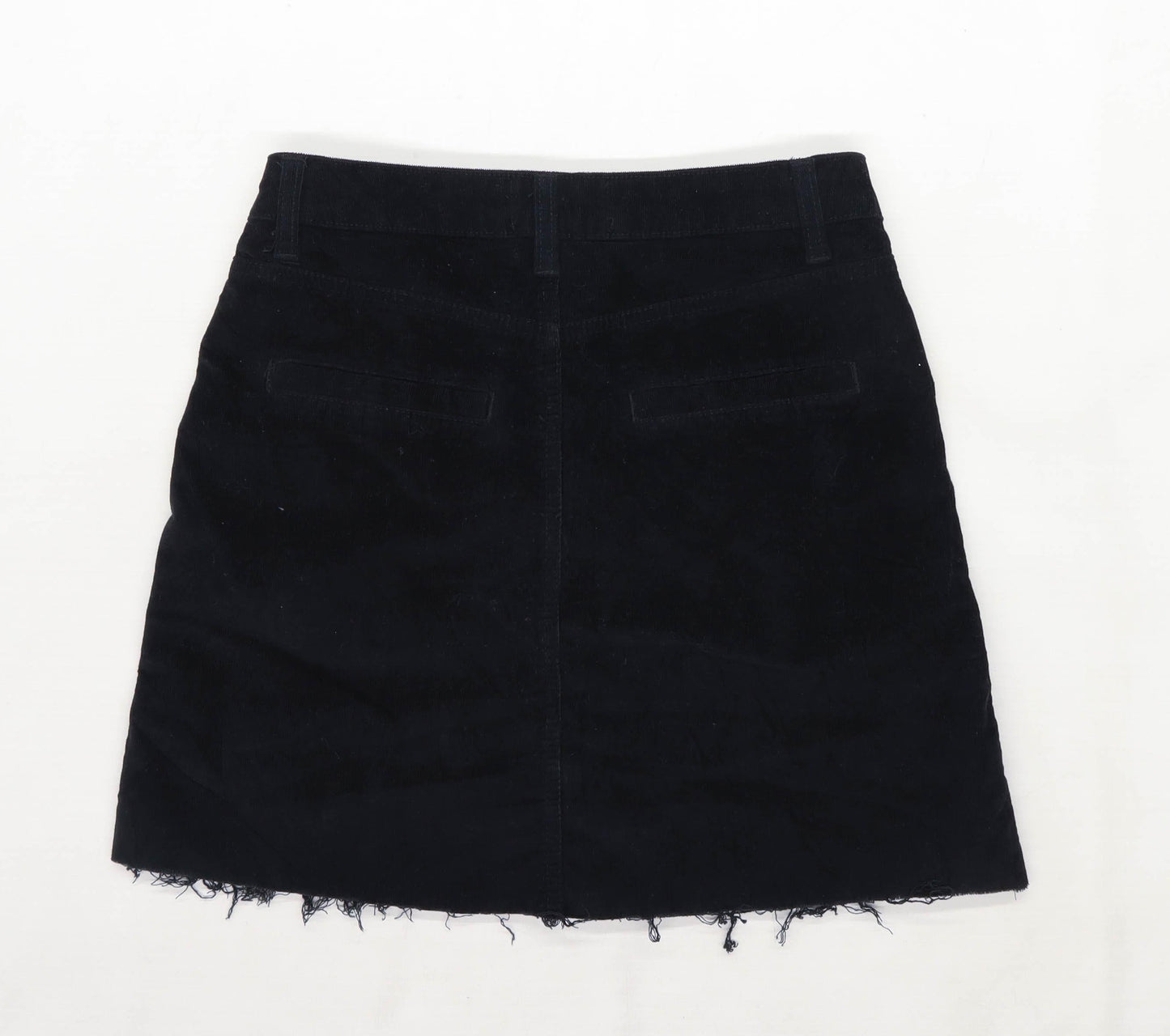 New Look Womens Size 8 Corduroy Blend Textured Black Skirt (Regular)