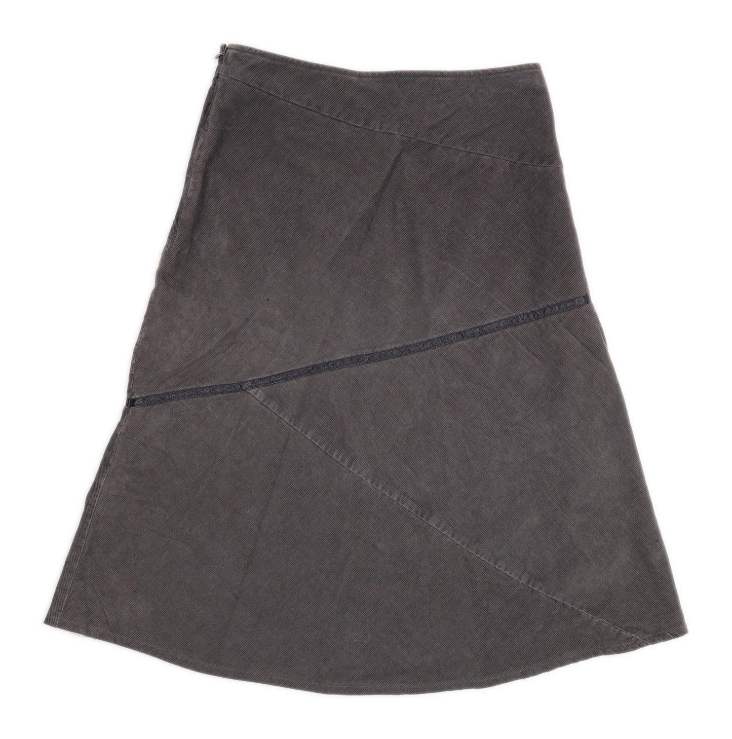 Preworn Womens Size 10 Corduroy Textured Grey Skirt (Regular)