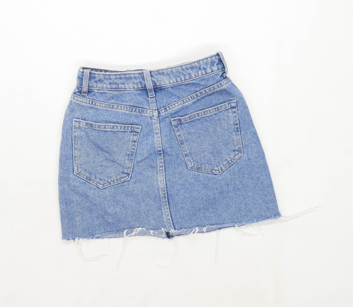 H&M Womens Size 4 Denim Blue Skirt (Regular)