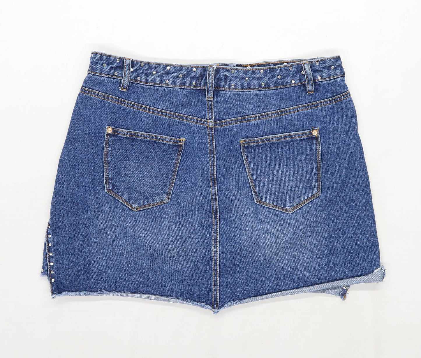 Papaya Womens Size 14 Denim Blue Skirt (Regular)