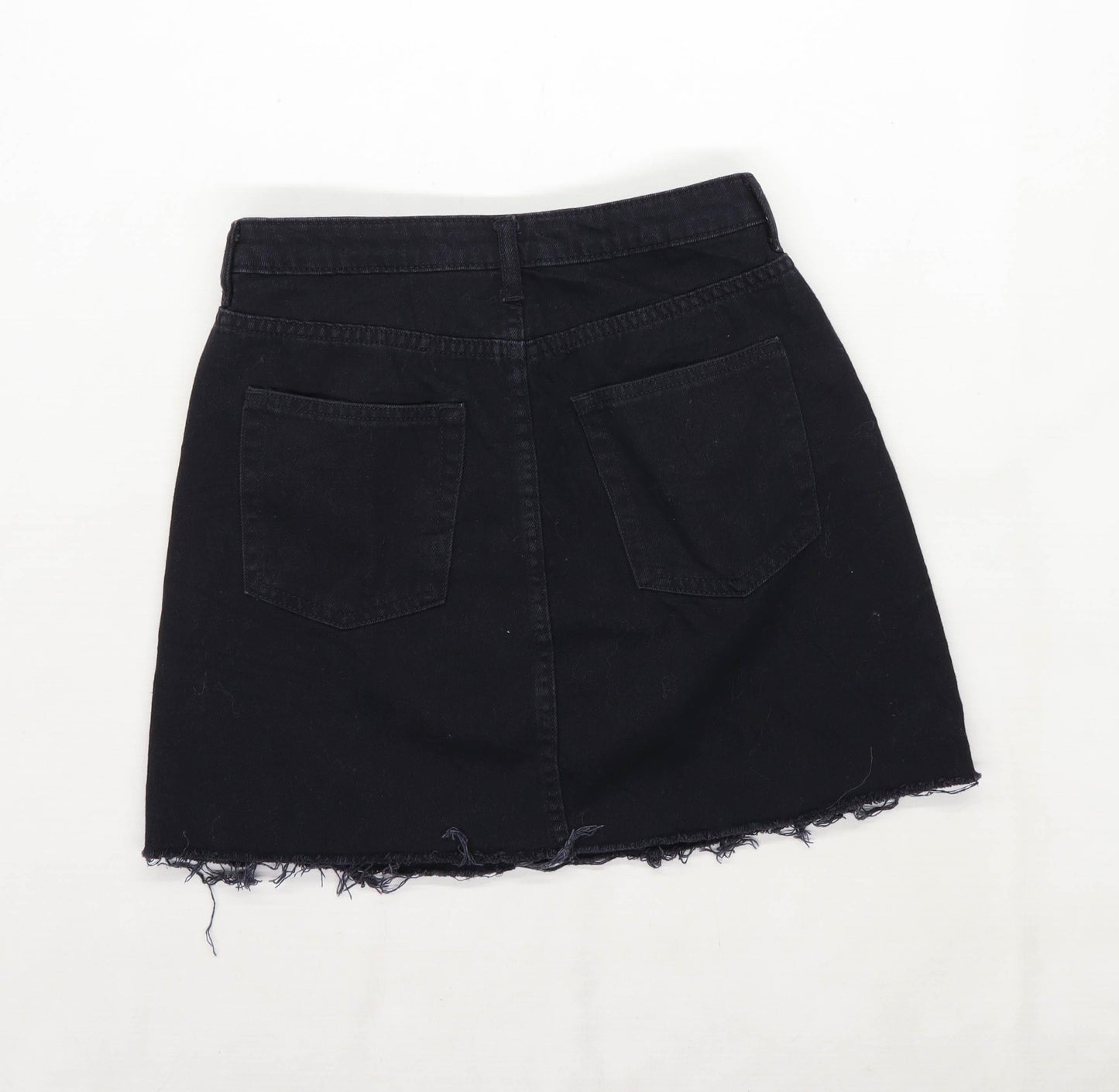H&M Womens Size 8 Denim Black Skirt (Regular)