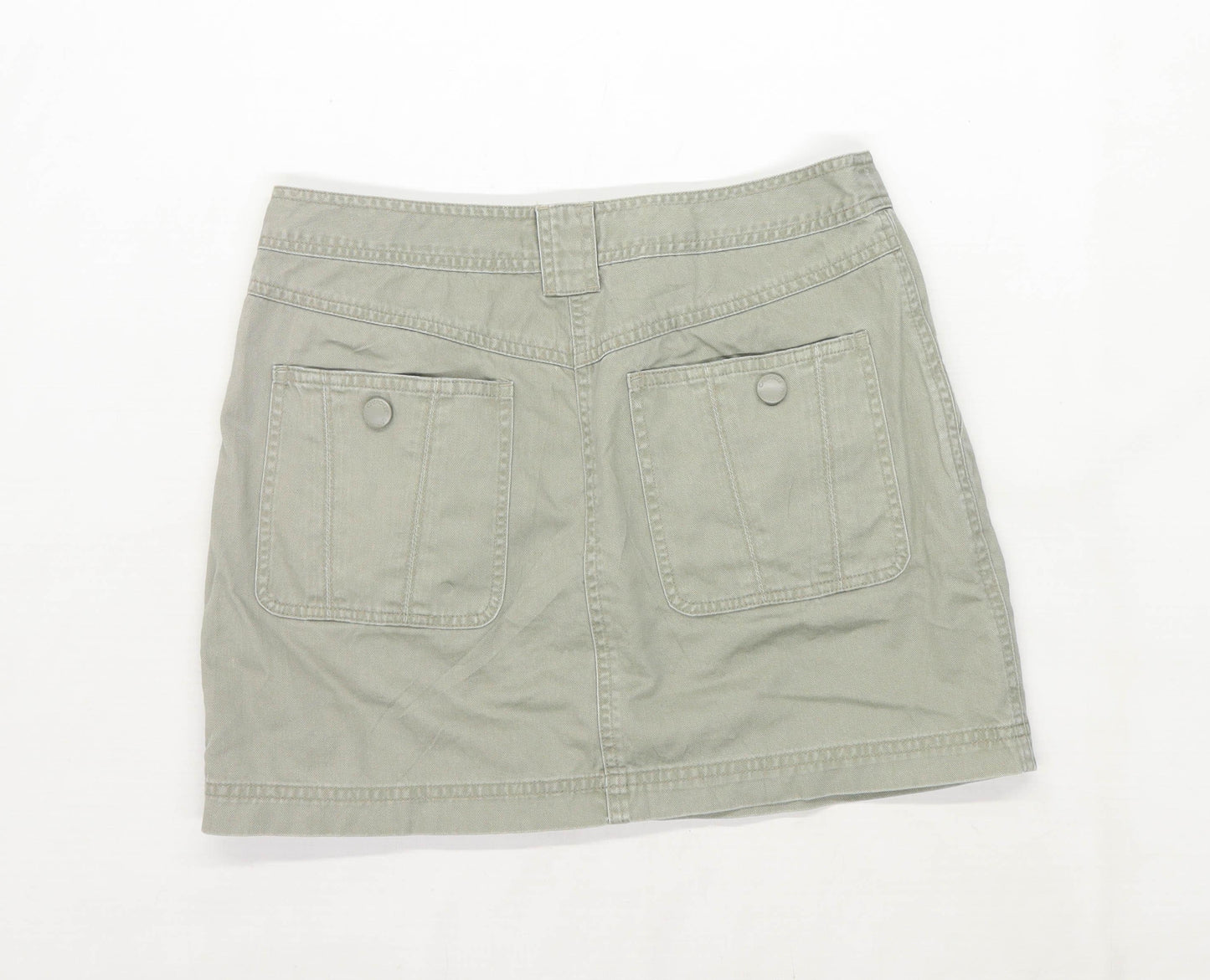 Cherokee Womens Size 10 Cotton Green Skirt (Regular)