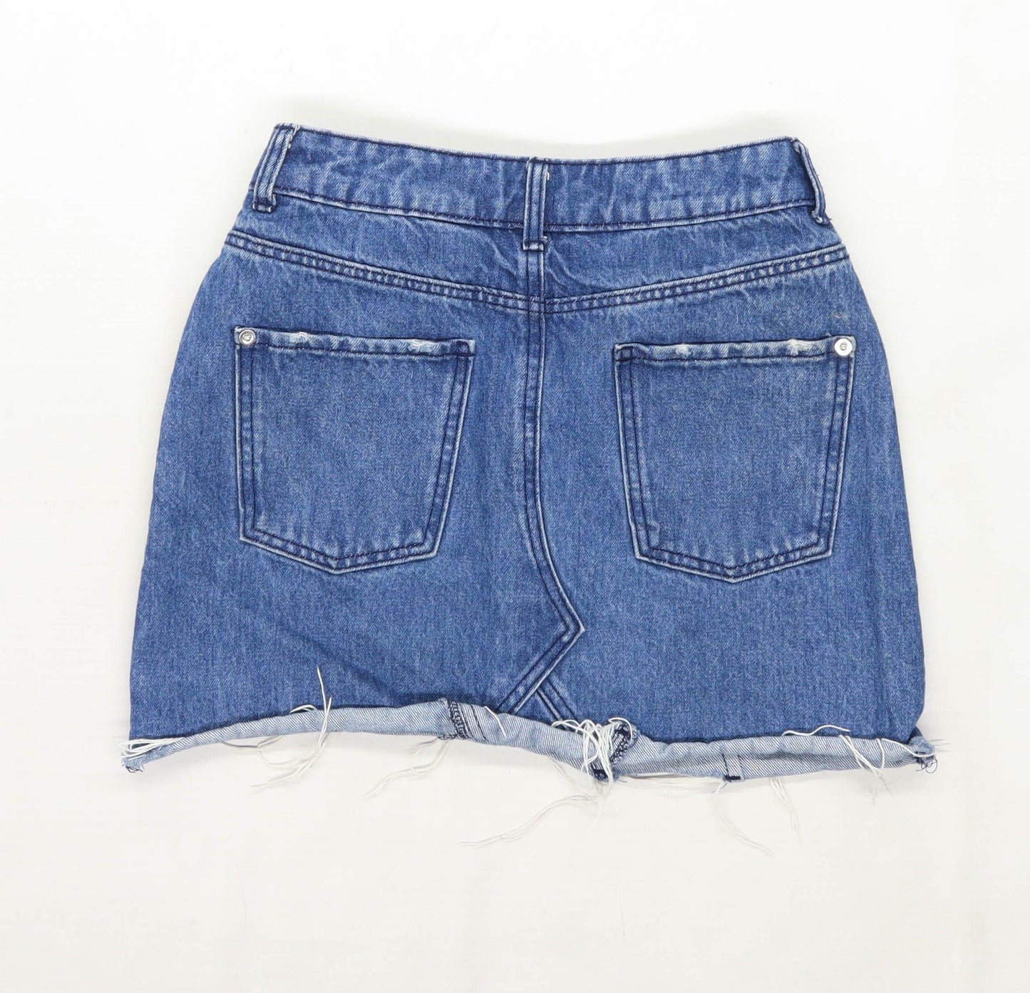 H&M Womens Size 6 Denim Blue Skirt (Regular)