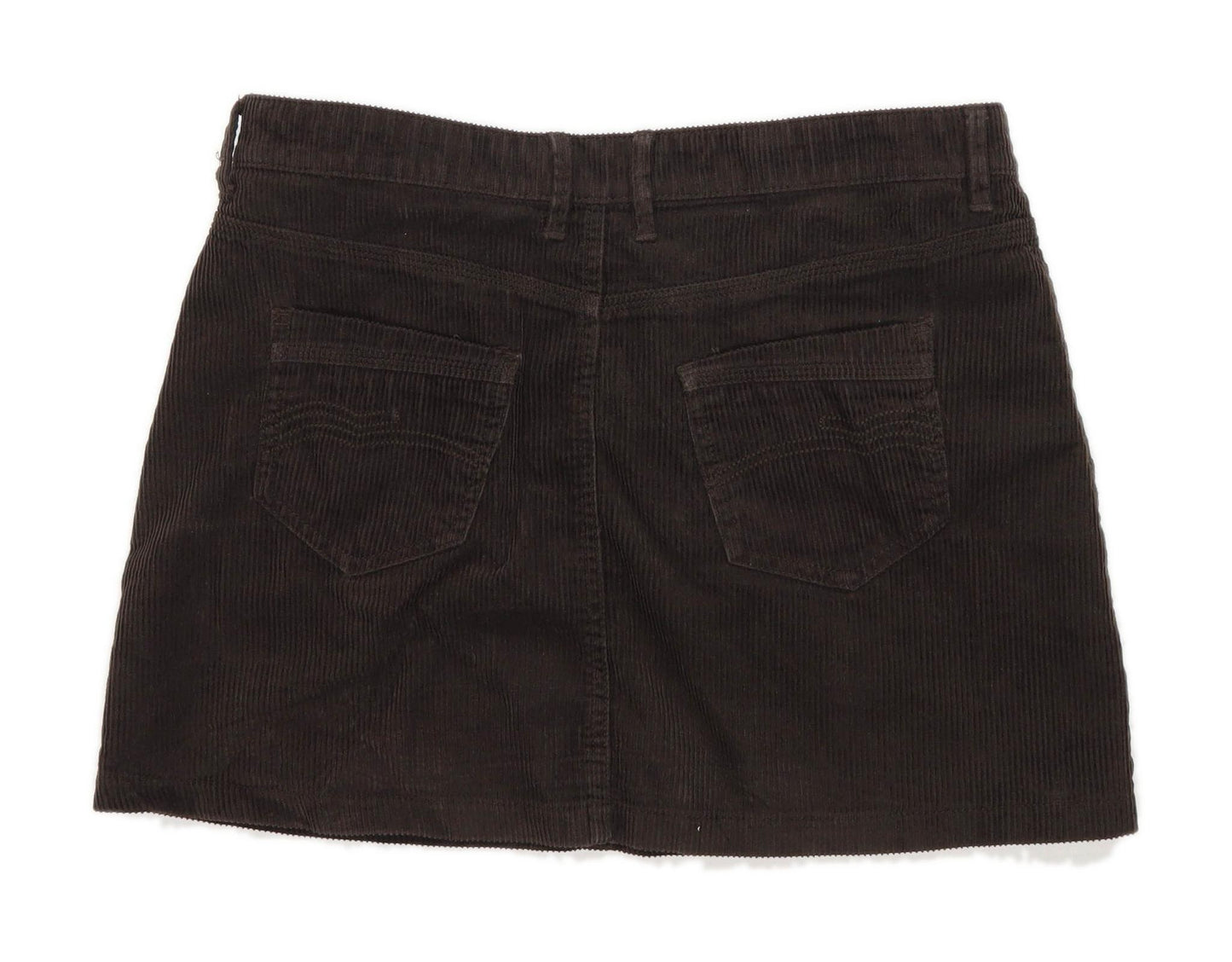 Marks & Spencer Womens Size 12 Corduroy Textured Brown Skirt (Regular)