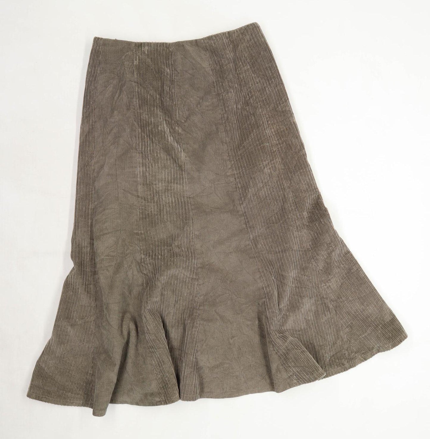Per Una Womens Size 12 Corduroy Blend Textured Brown Skirt (Regular)
