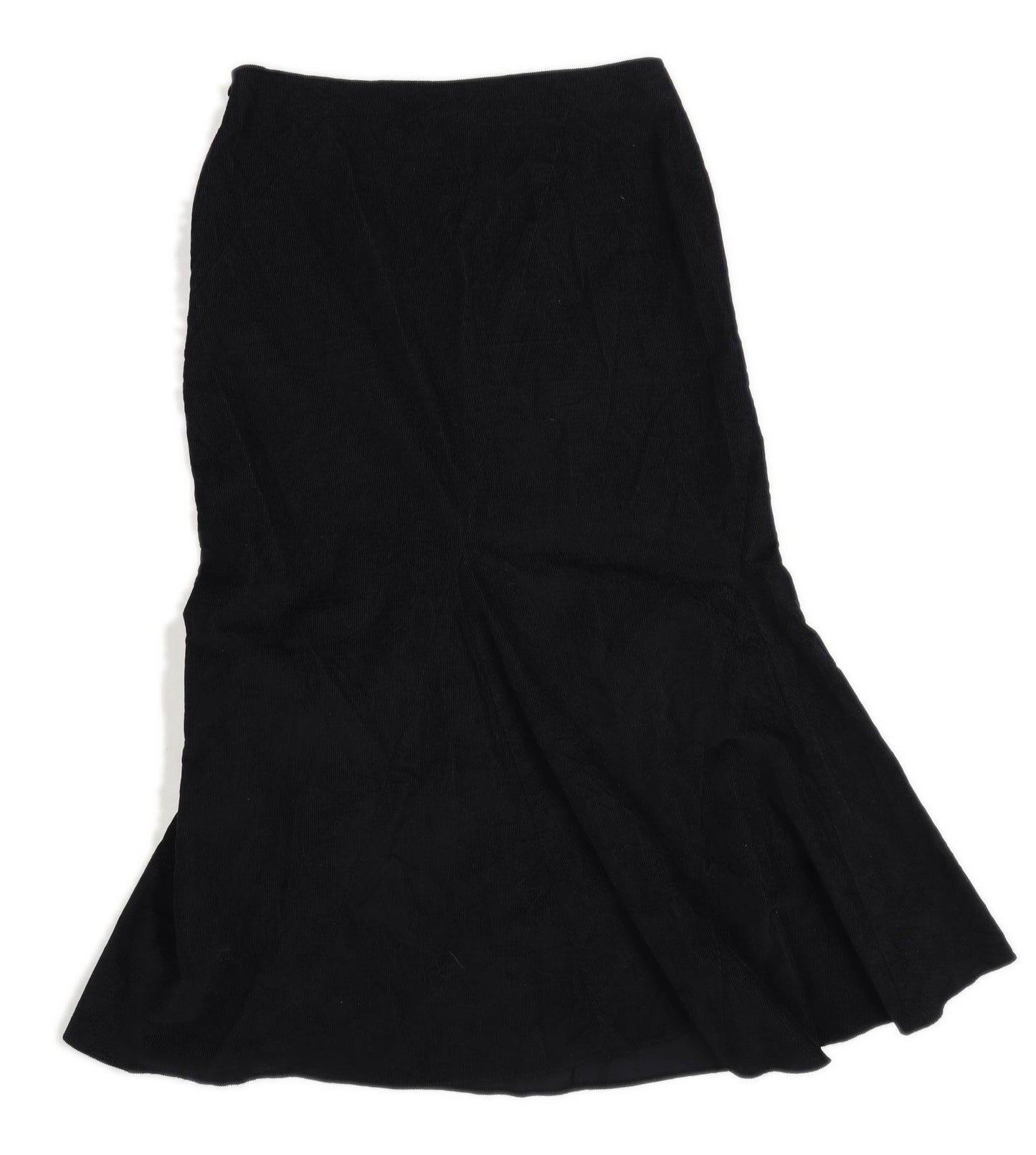 Next Womens Size 12 Corduroy Textured Black Skirt (Regular)