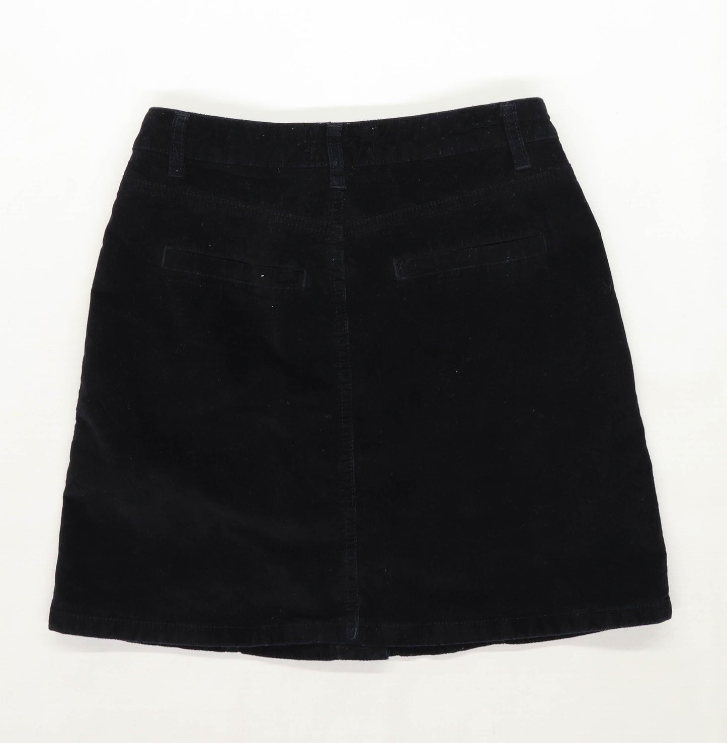 New Look Womens Size 8 Corduroy Blend Textured Black Skirt (Regular)