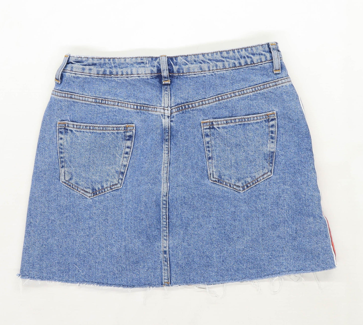 Denim Co Womens Size 12 Denim Striped Blue Skirt (Regular)