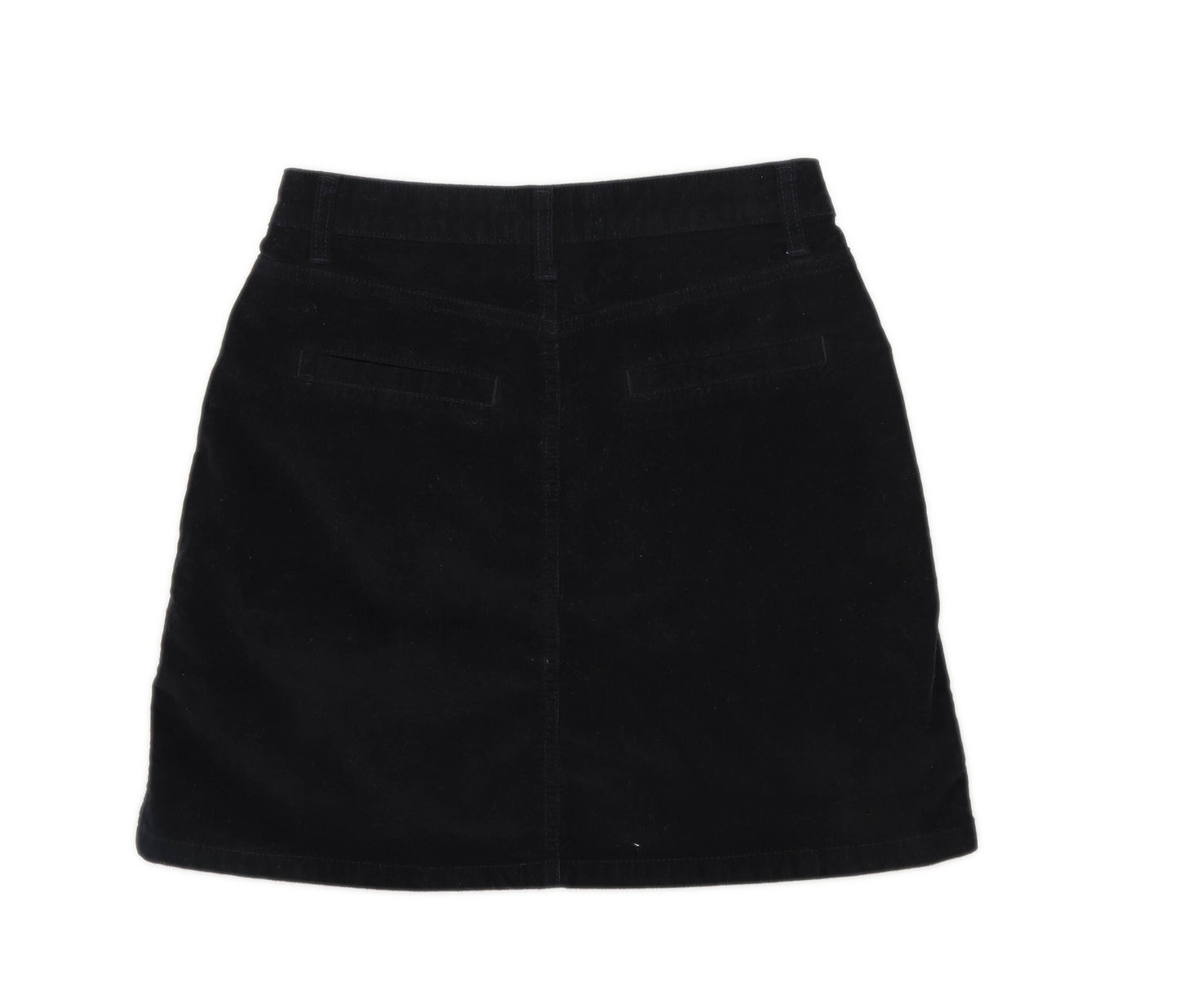 New Look Womens Size 10 Corduroy Blend Textured Black Skirt (Regular)