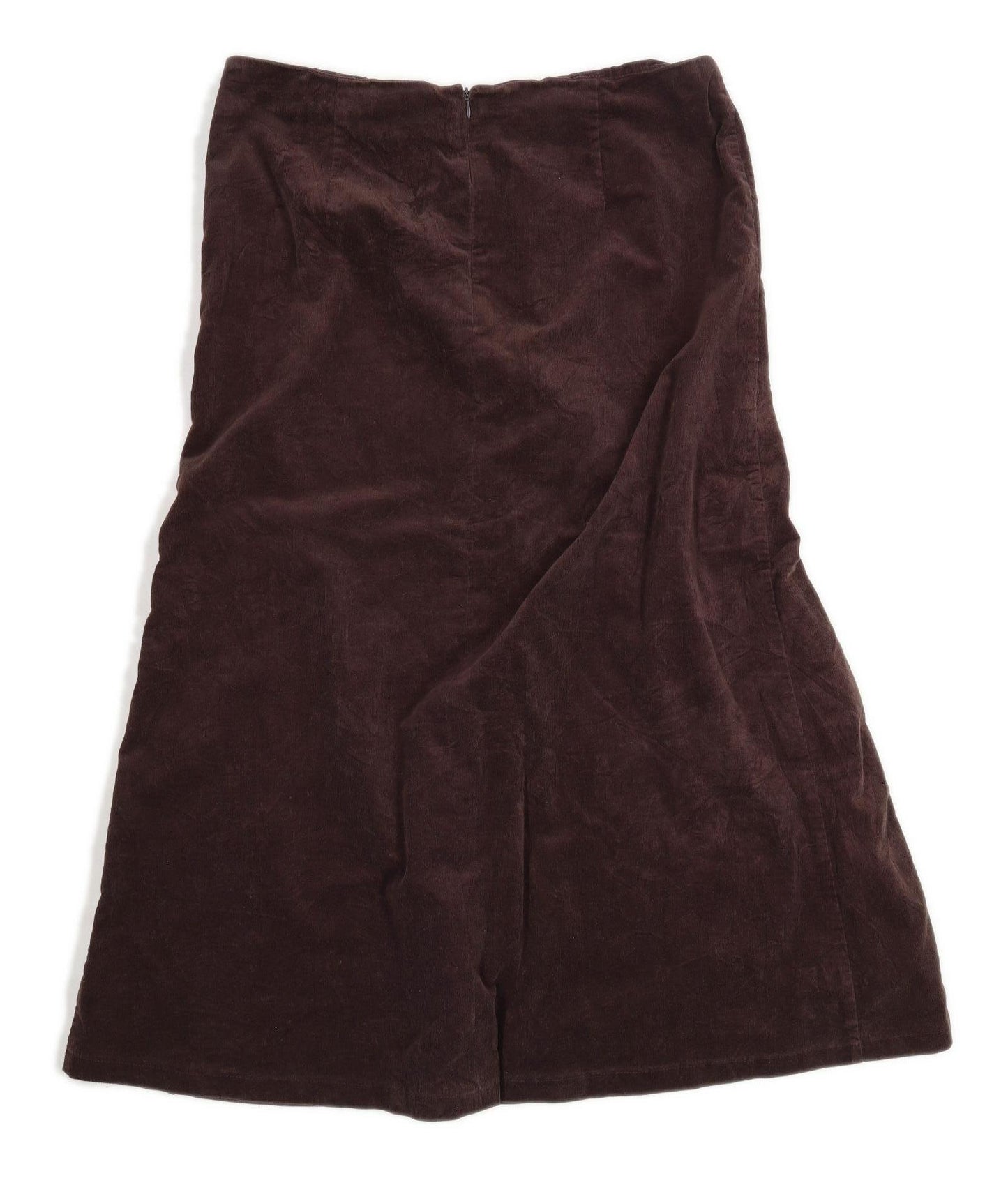 Evans Womens Size 16 Corduroy Blend Textured Brown Skirt (Regular)