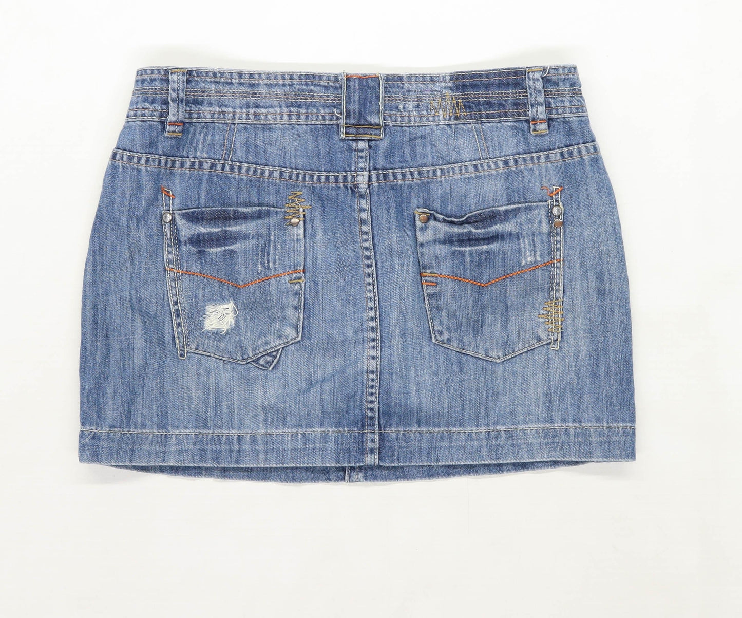F&F Womens Size 10 Denim Blue Skirt (Regular)