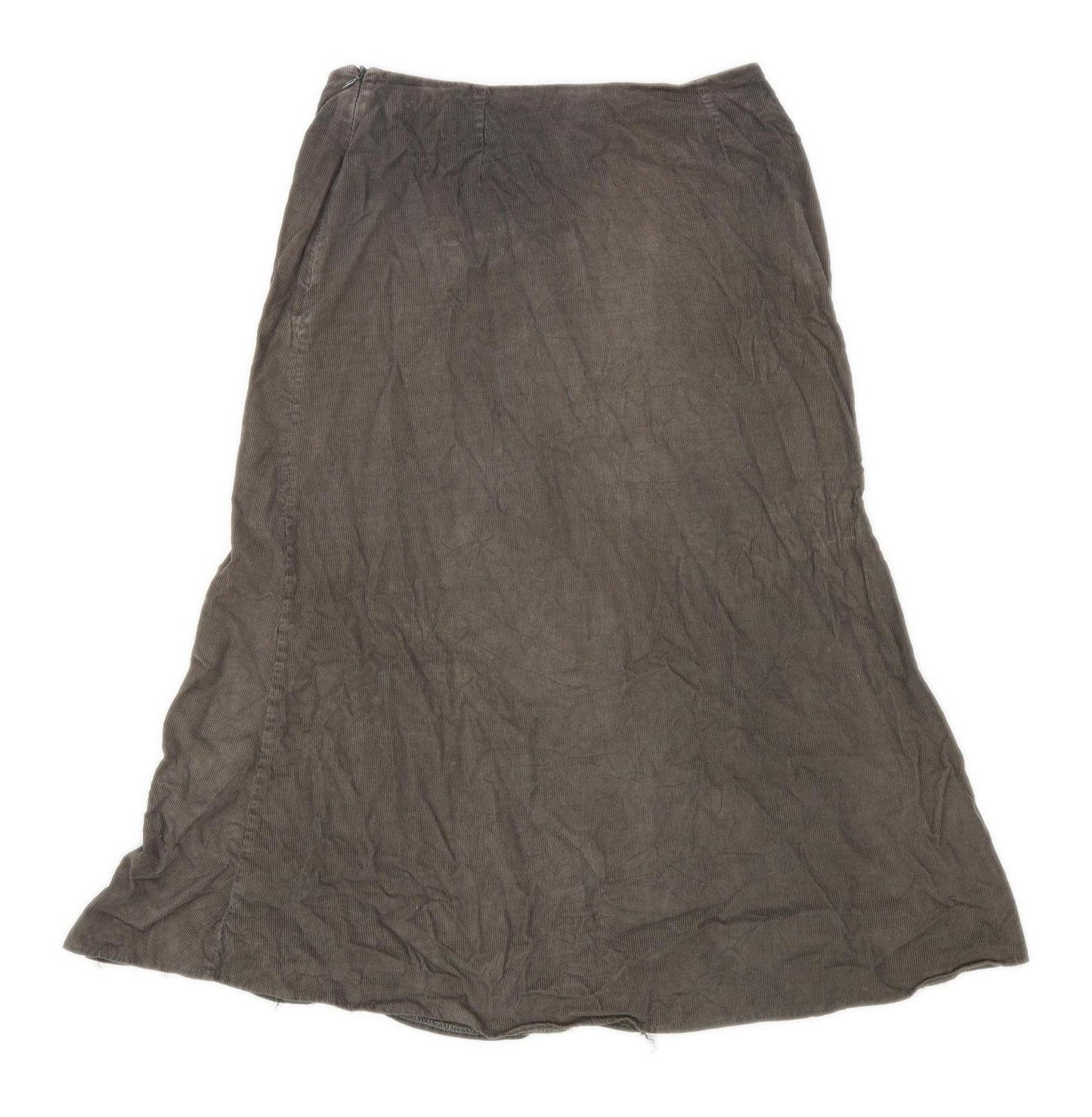 Next Womens Size 10 Corduroy Green Flare Skirt (Regular)