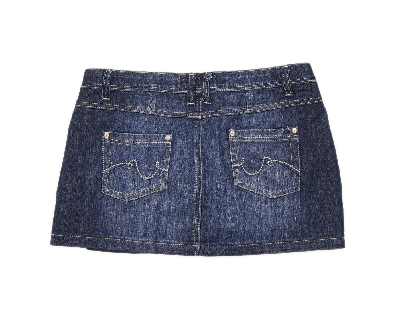 Peacocks Womens Size 12 Denim Blue Skirt (Regular)