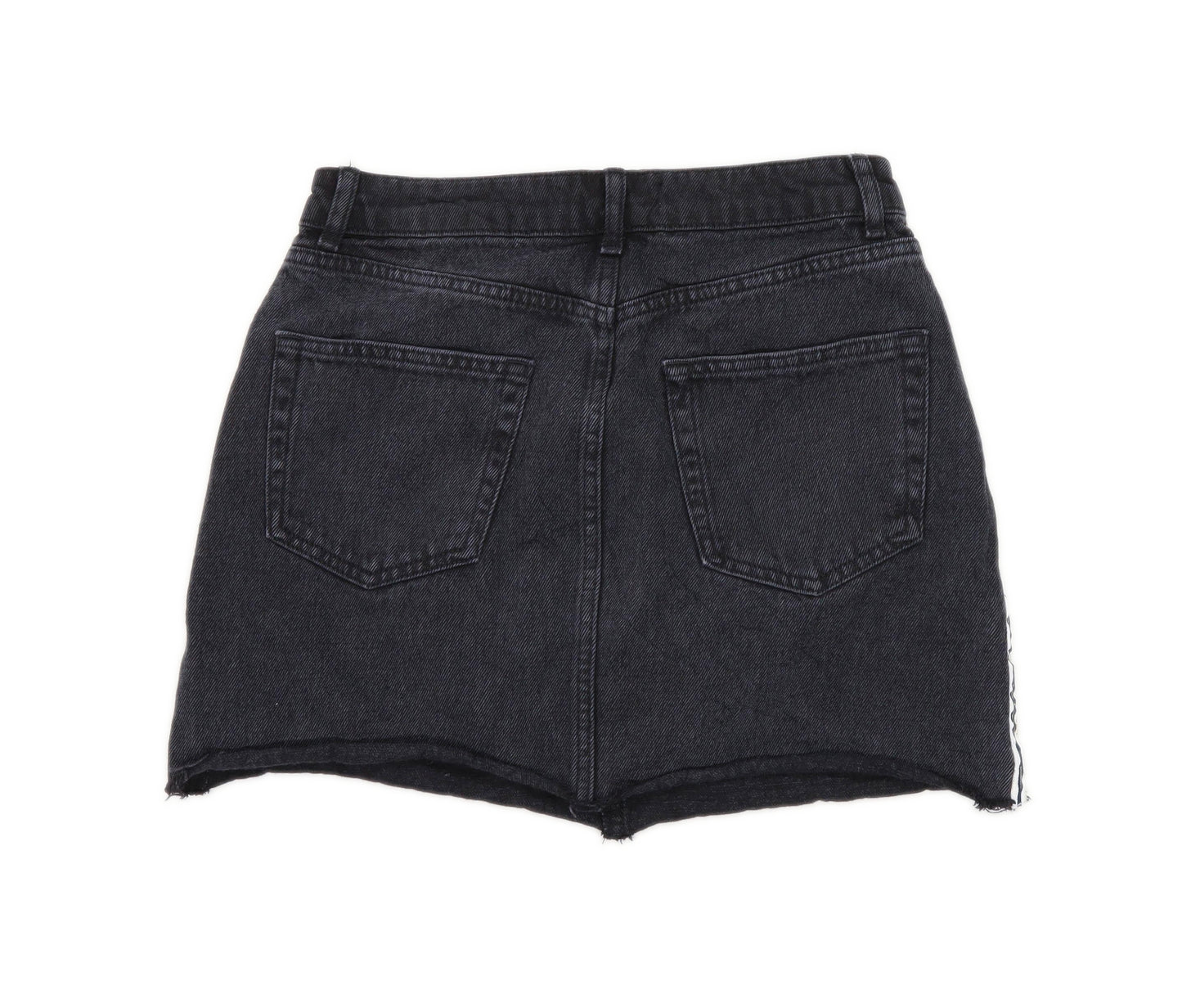 Denim Co Womens Size 10 Denim Striped Grey Skirt (Regular)