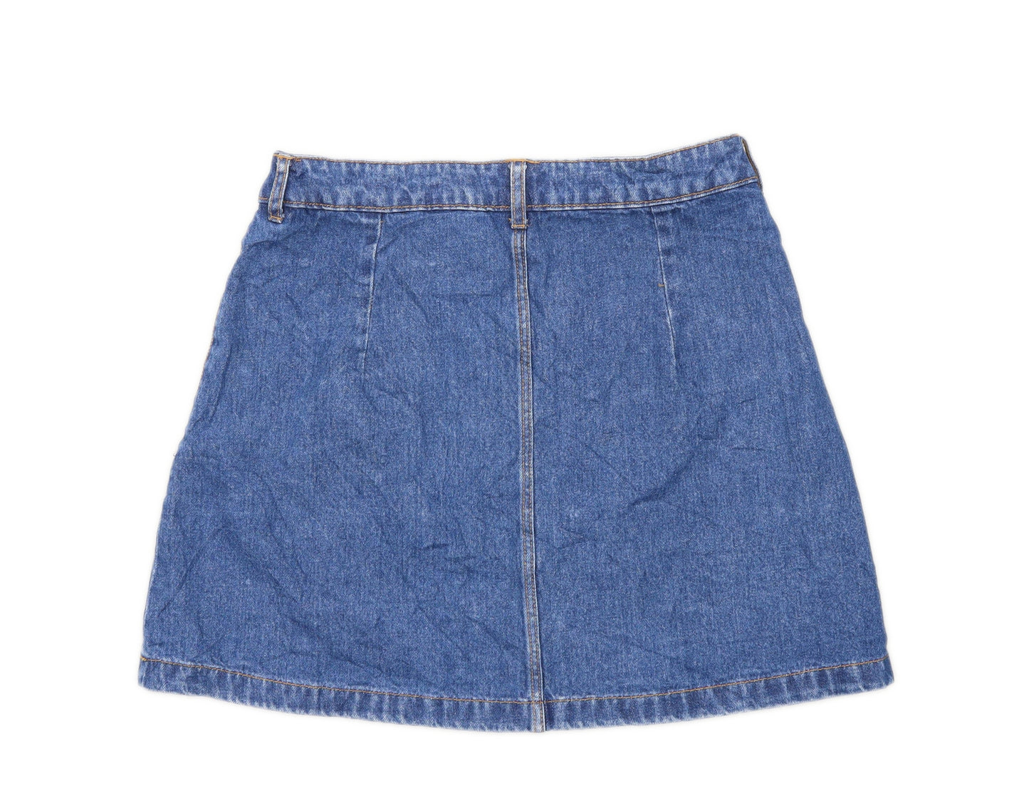 H&M Womens Size 12 Denim Blue Skirt (Regular)