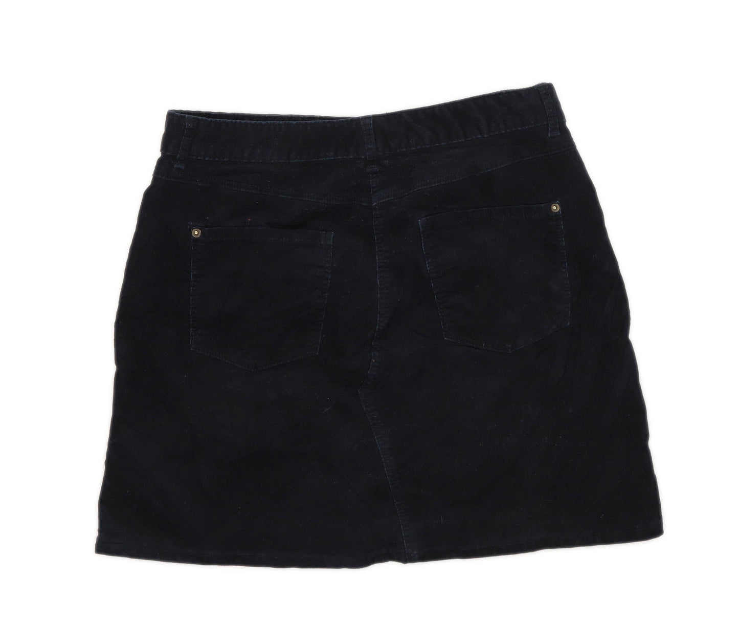 Marks & Spencer Womens Size 12 Cotton Blend Black Skirt (Regular)