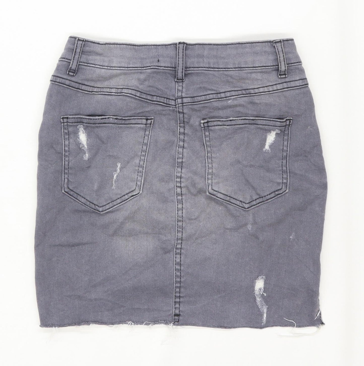 Parisian Womens Size 6 Denim Grey Skirt (Petite)