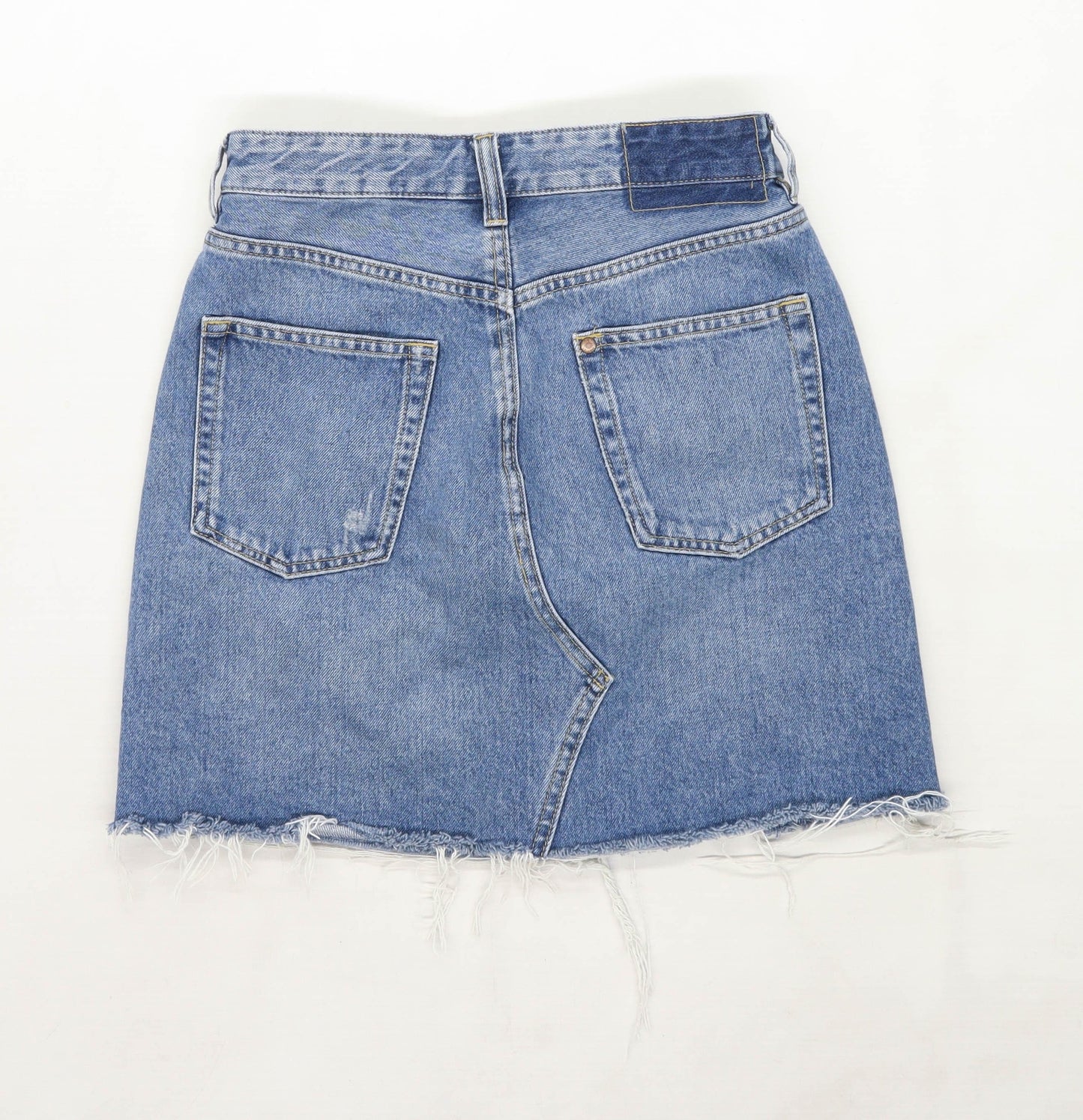 H&M Womens Size 8 Denim Blue Skirt (Regular)