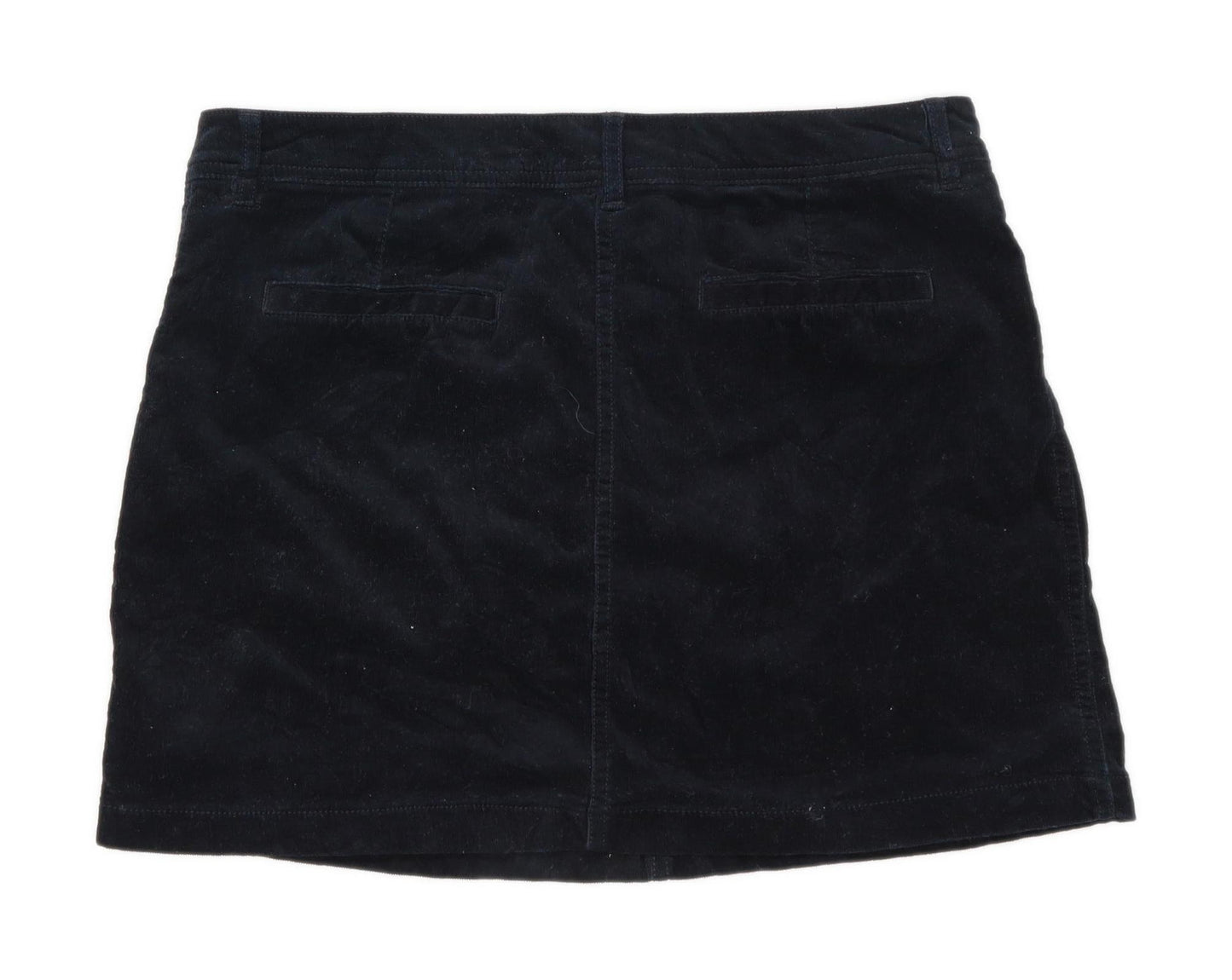 Next Womens Size 12 Corduroy Black Skirt (Regular)