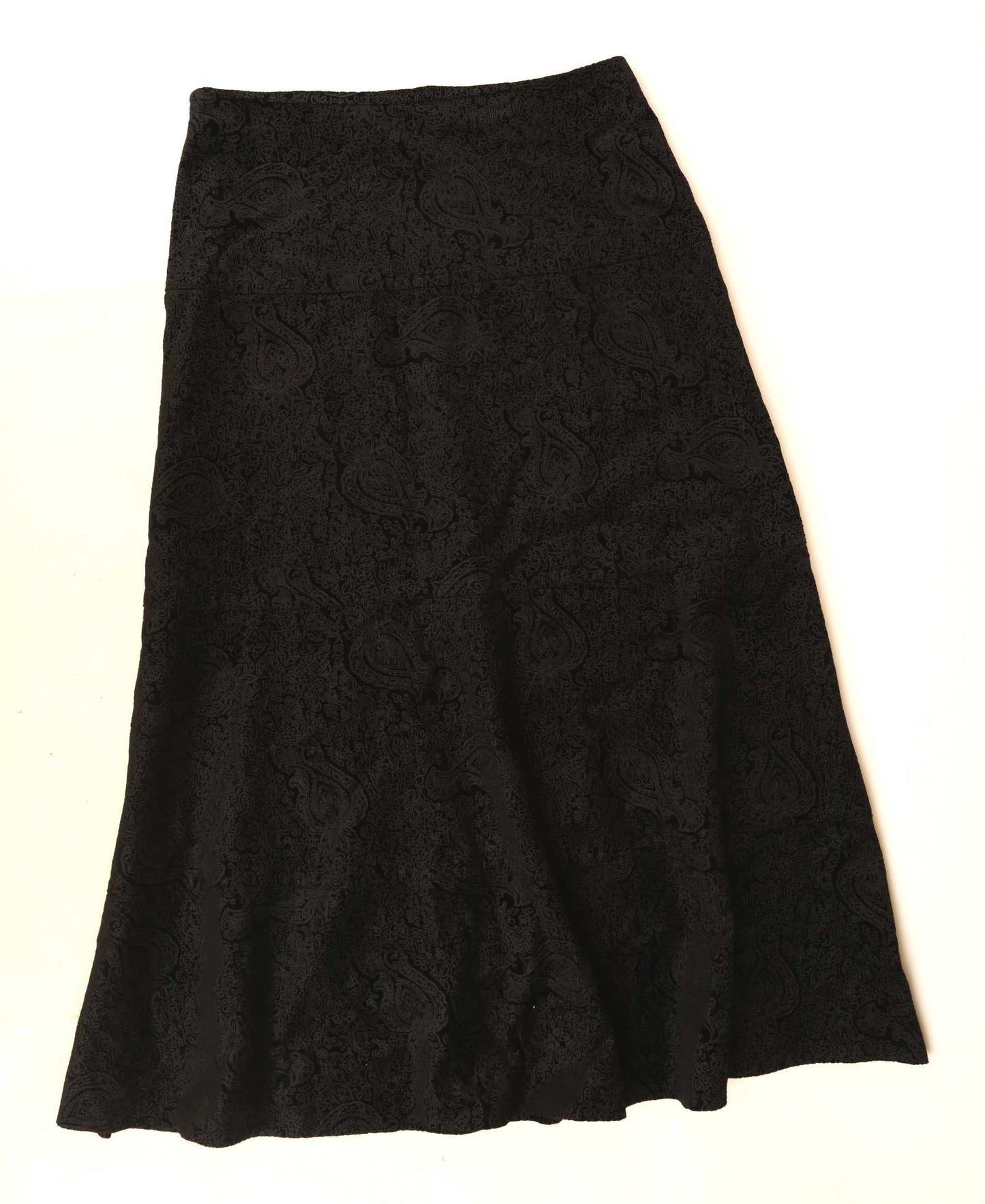 Green Paige Womens Size 12 Cotton Geometric Black A-Line Skirt (Regular)