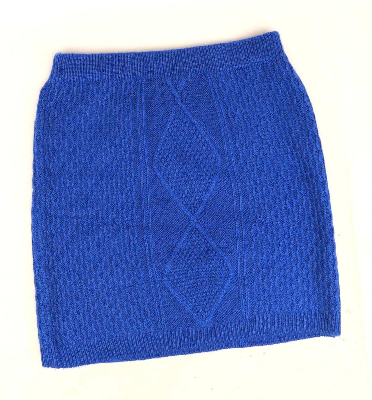 F&F Womens Size 10 Geometric Blue Elasticated Waist Skirt (Regular)