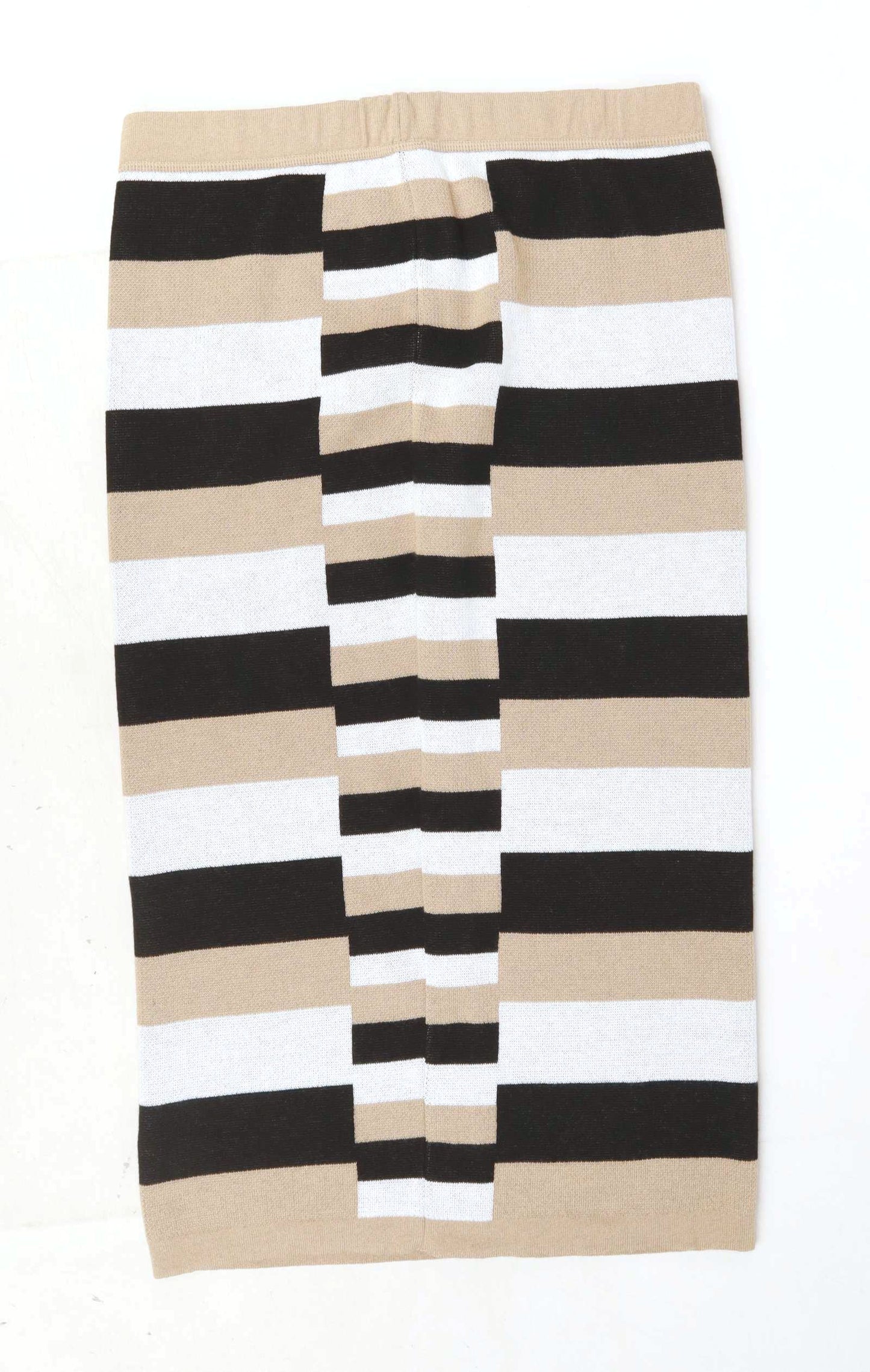 Dorothy Perkins Womens Size 10 Geometric Brown Elasticated Waist Pencil Skirt (Regular)