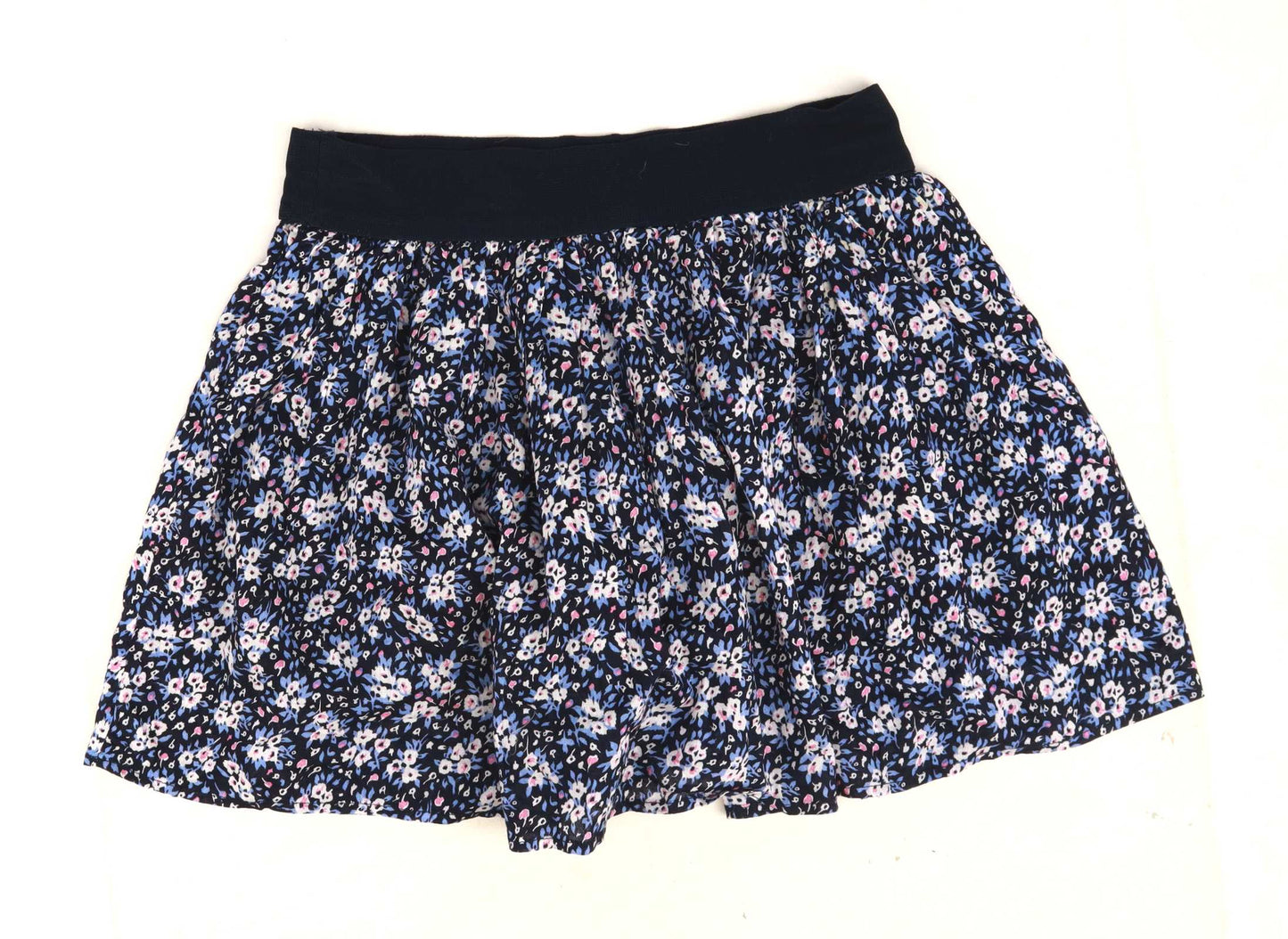 Atmosphere Womens Size 10 Cotton Floral Blue Elasticated Waist Skirt (Regular)