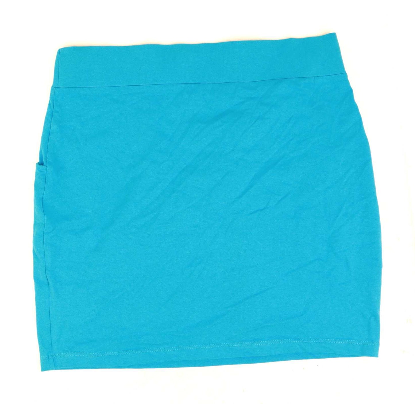 Marks & Spencer Womens Size 12 Cotton Blend Blue Skirt (Regular)