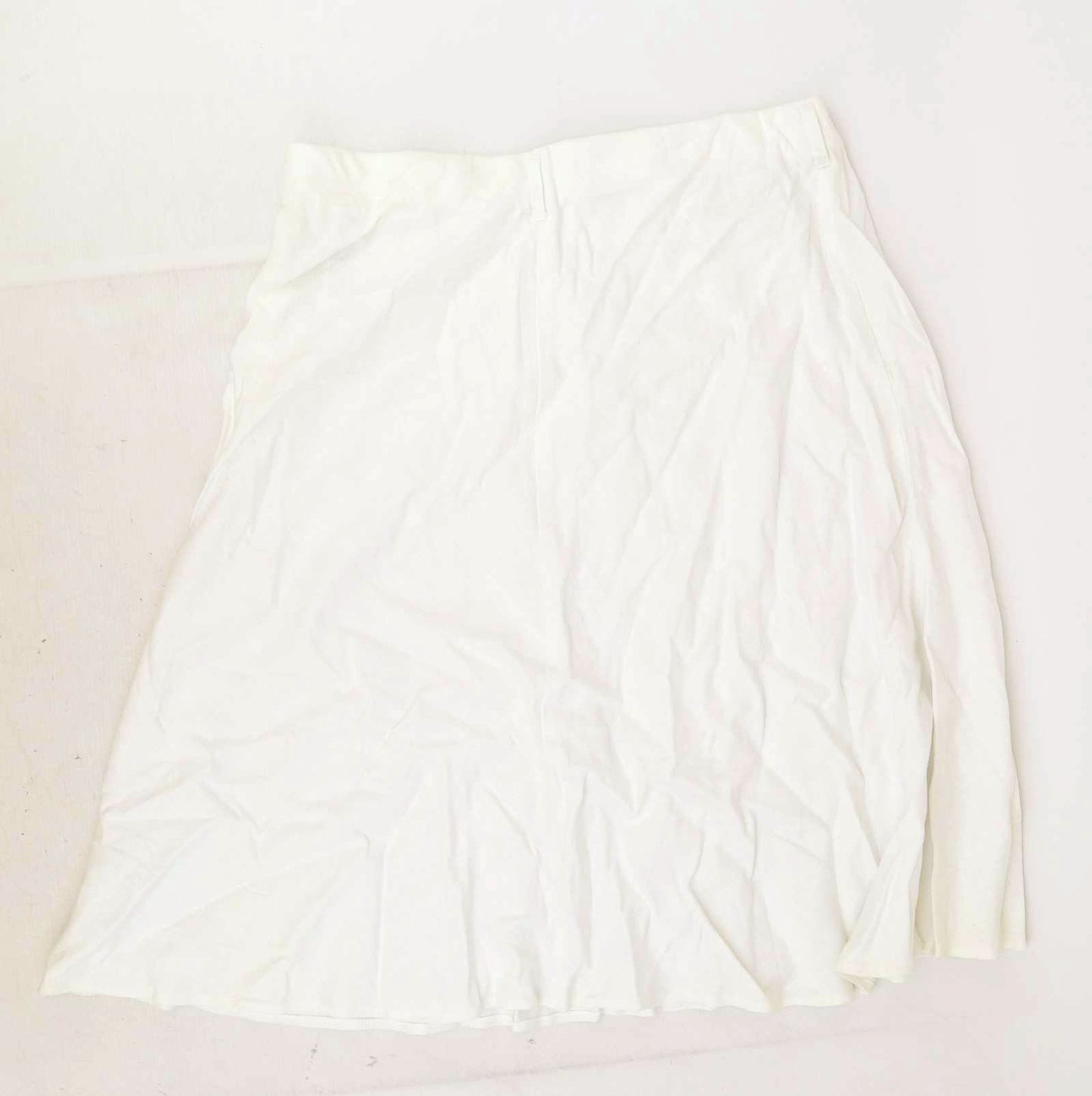 Marks & Spencer Womens Size 14 Linen Blend White Skirt (Regular)