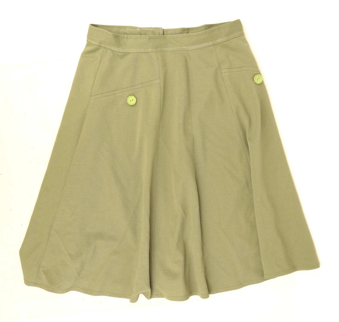 C&A Womens Size 14 Green Pleated Skirt (Regular)