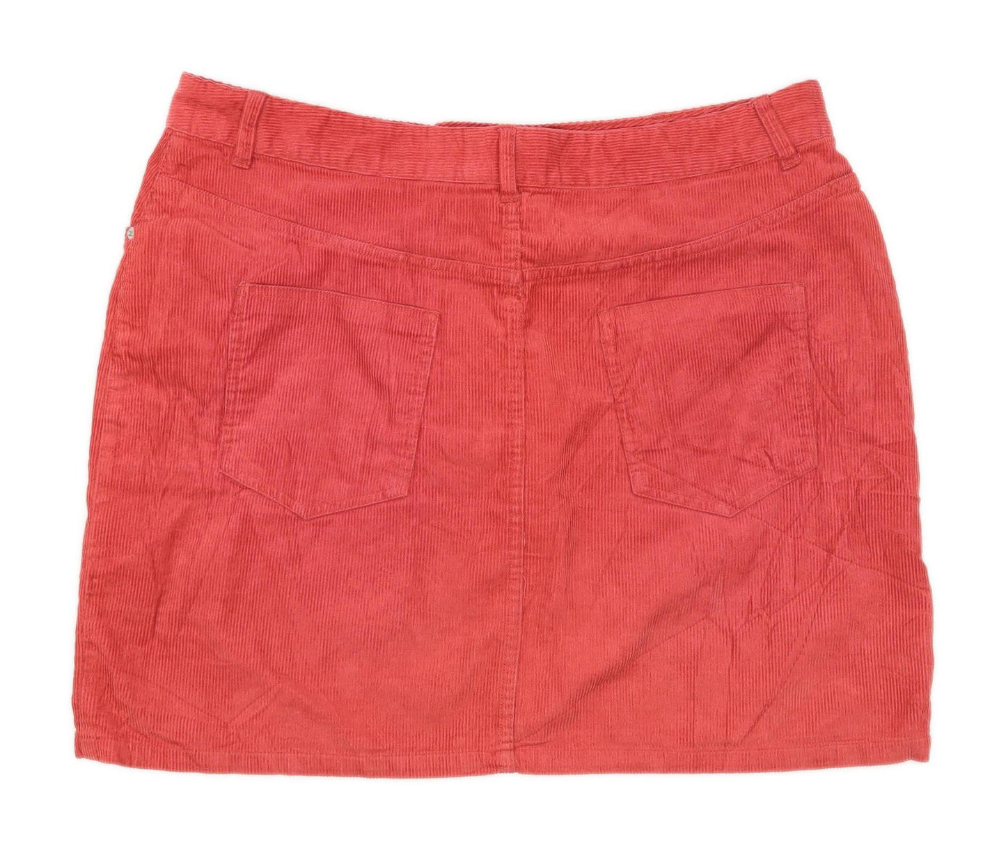 Asos Womens Size 18 Cotton Textured Red Skirt (Regular)