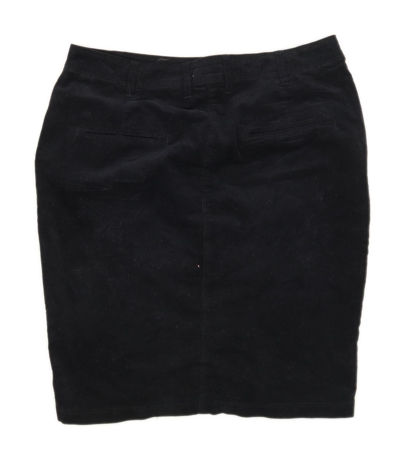 Papaya Womens Size 12 Cotton Blend Black Skirt (Regular)