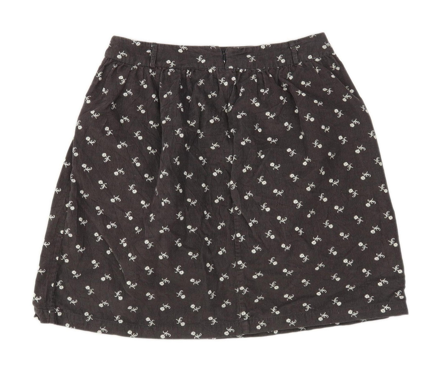 Fat face Womens Size 6 Corduroy Geometric Grey Skirt (Regular)