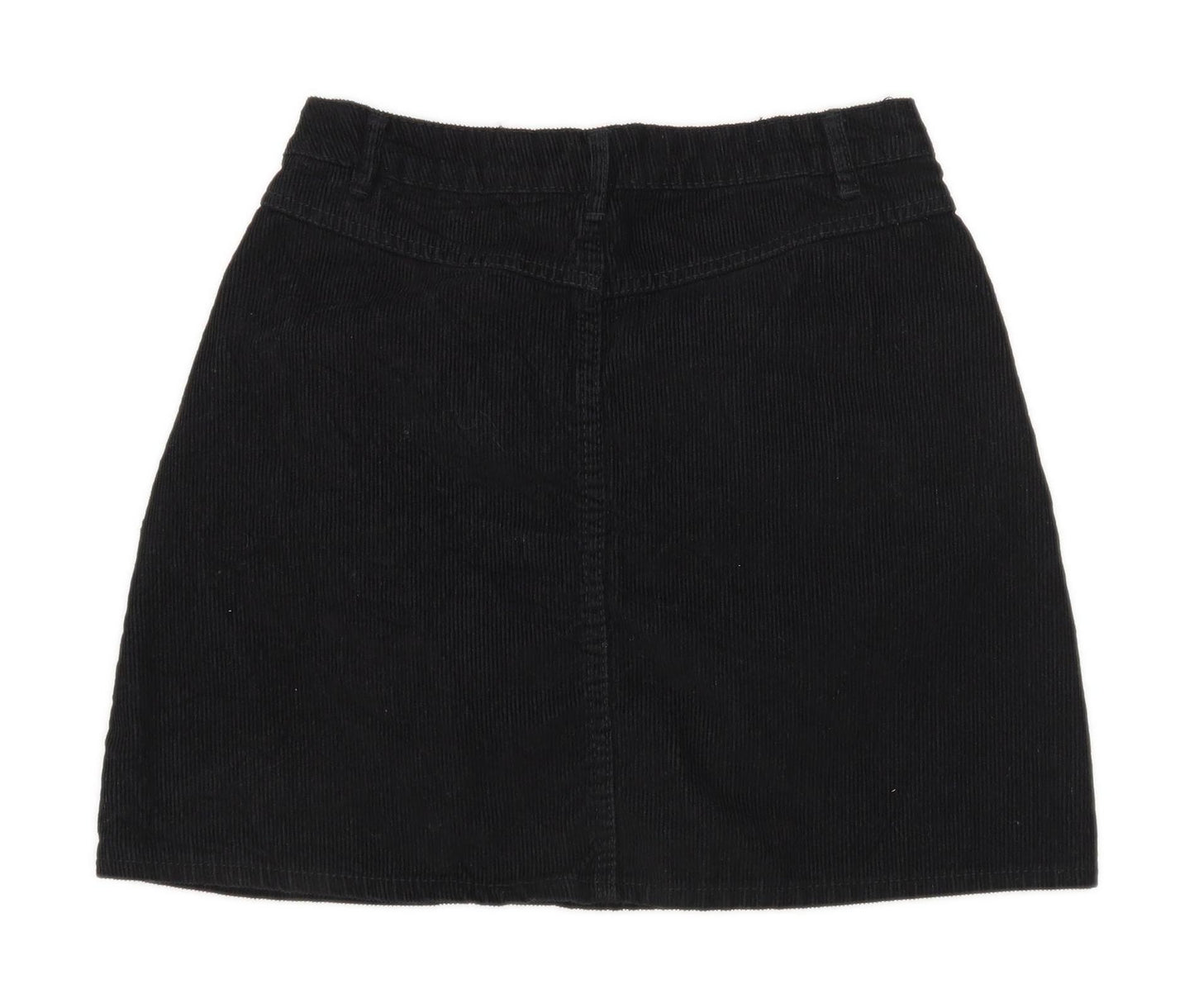 Denim Co Womens Size 10 Corduroy Blend Textured Black Skirt (Regular)