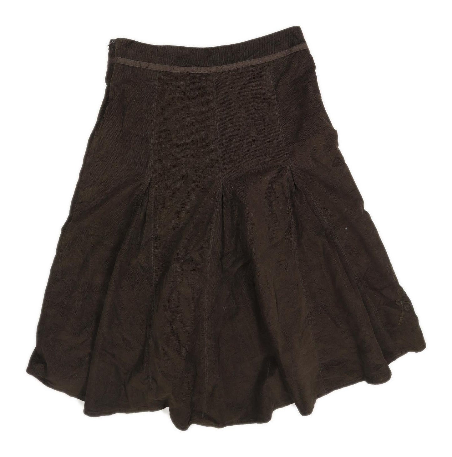 Crew Clothing Womens Size 10 Corduroy Blend Textured Brown Skirt (Regular)