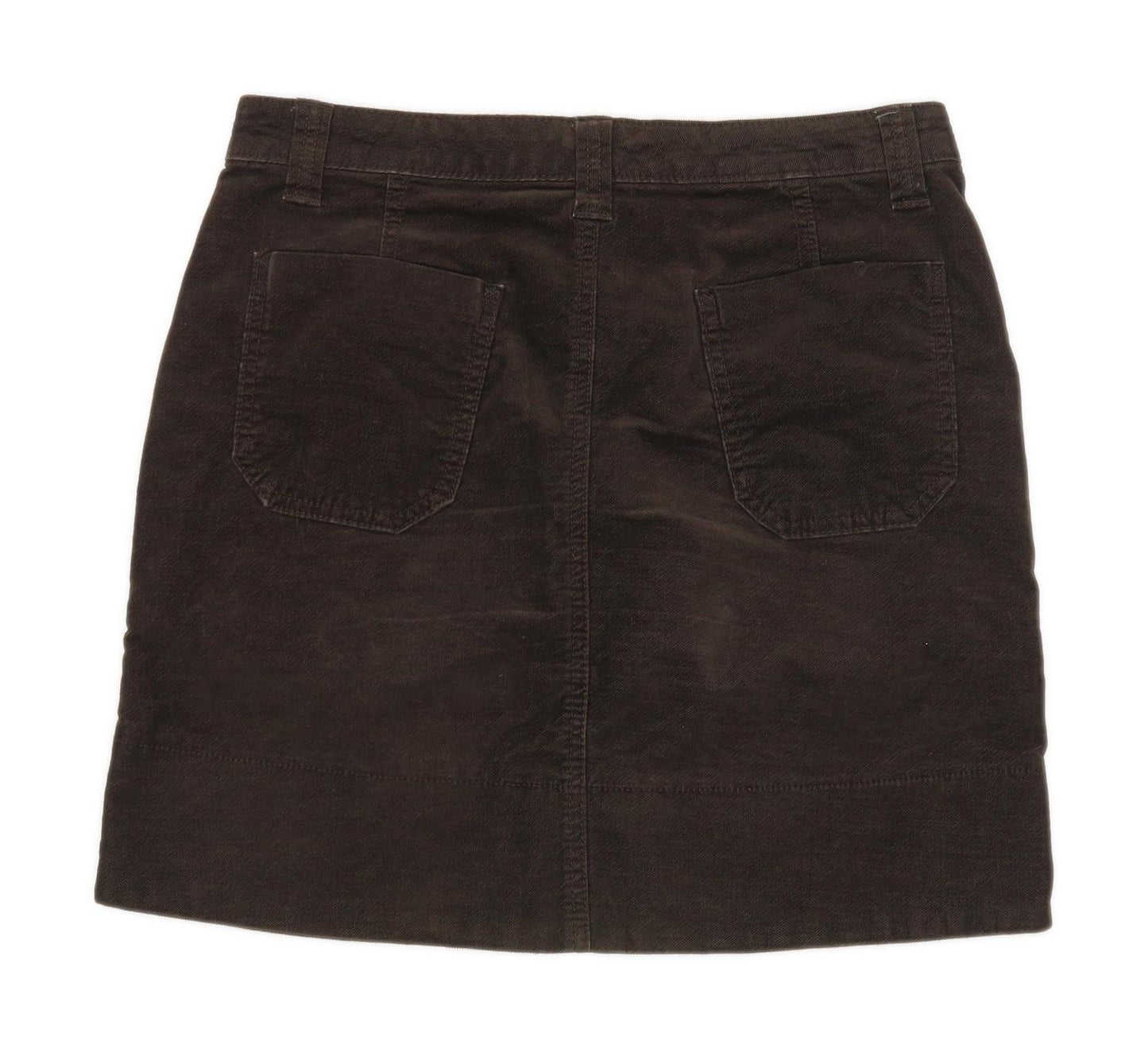Marks & Spencer Womens Size 8 Cotton Blend Brown Skirt (Regular)
