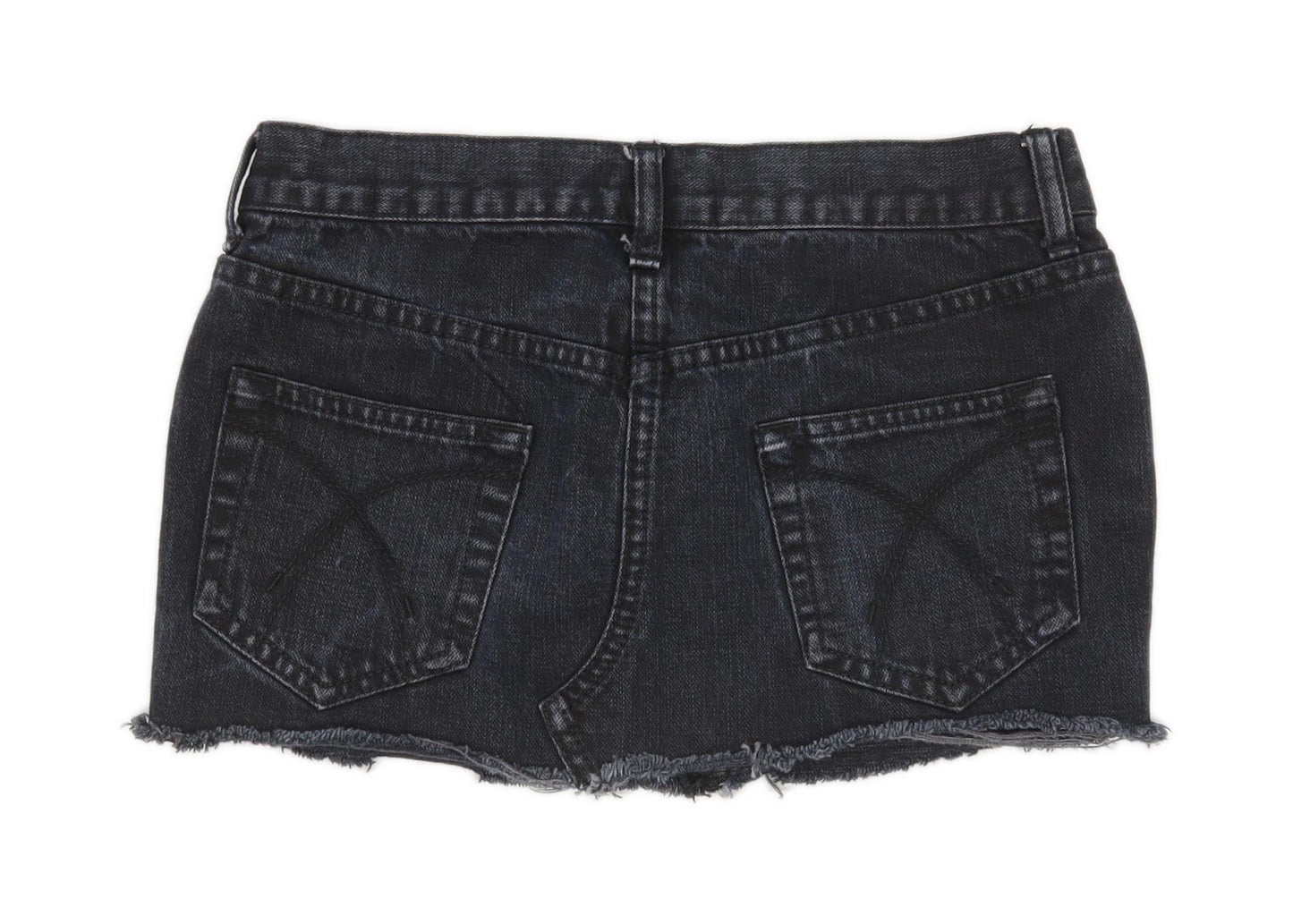 Moto Womens Size 6 Denim Black Skirt (Regular)