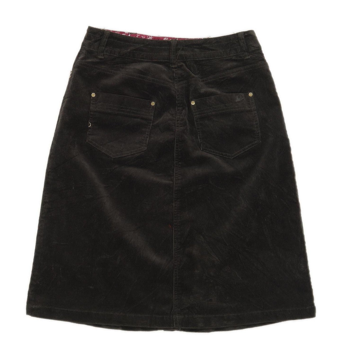 Faithful True Womens Size 8 Corduroy Blend Textured Brown Skirt (Regular)