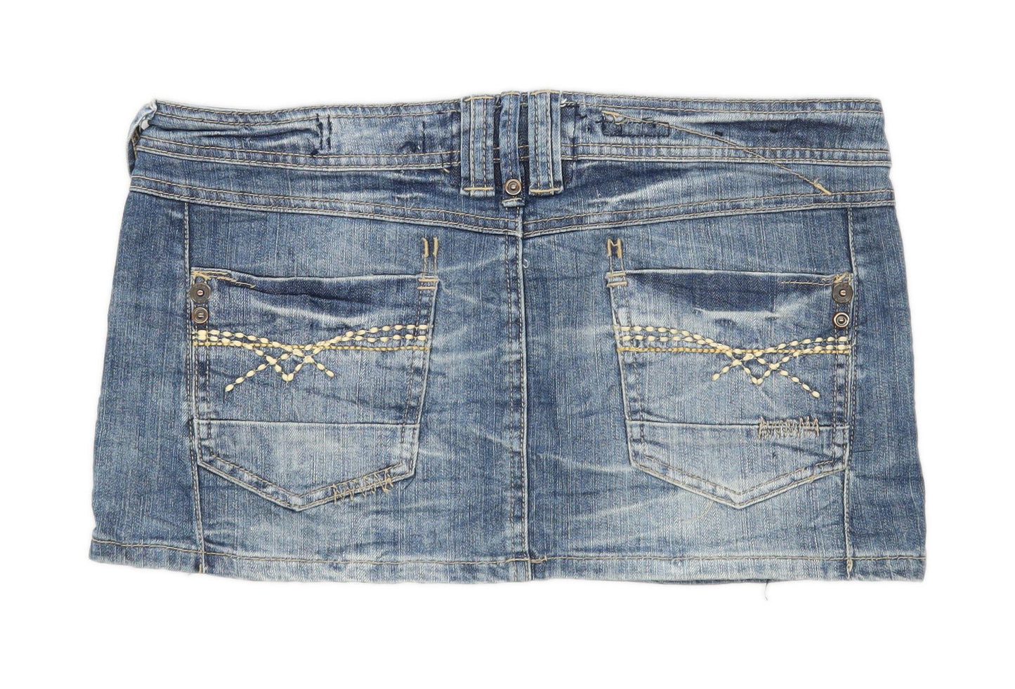 New Look Womens Size 12 Denim Blue Skirt (Regular)