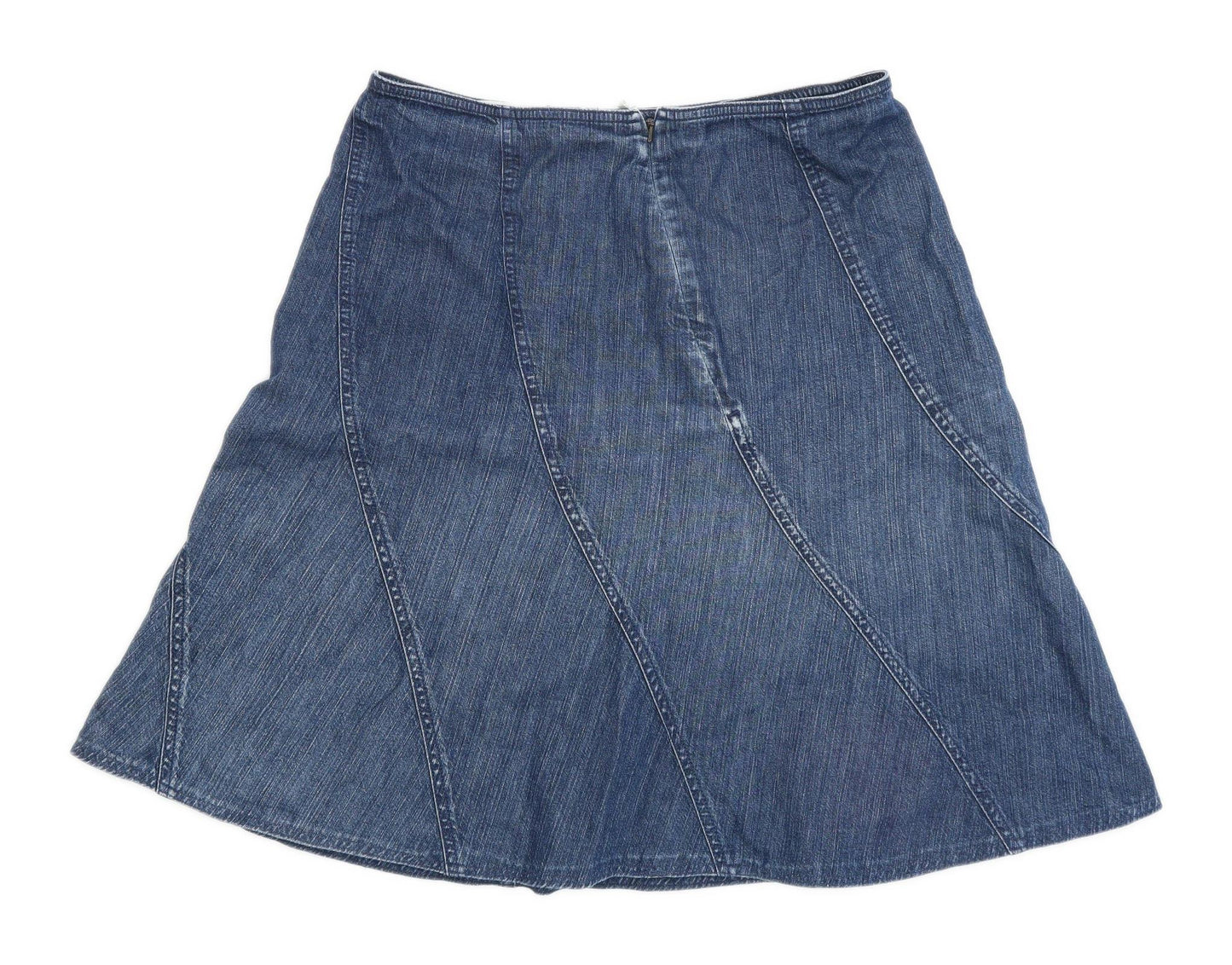 Marks & Spencer Womens Size 14 Denim Blue Skirt (Regular)