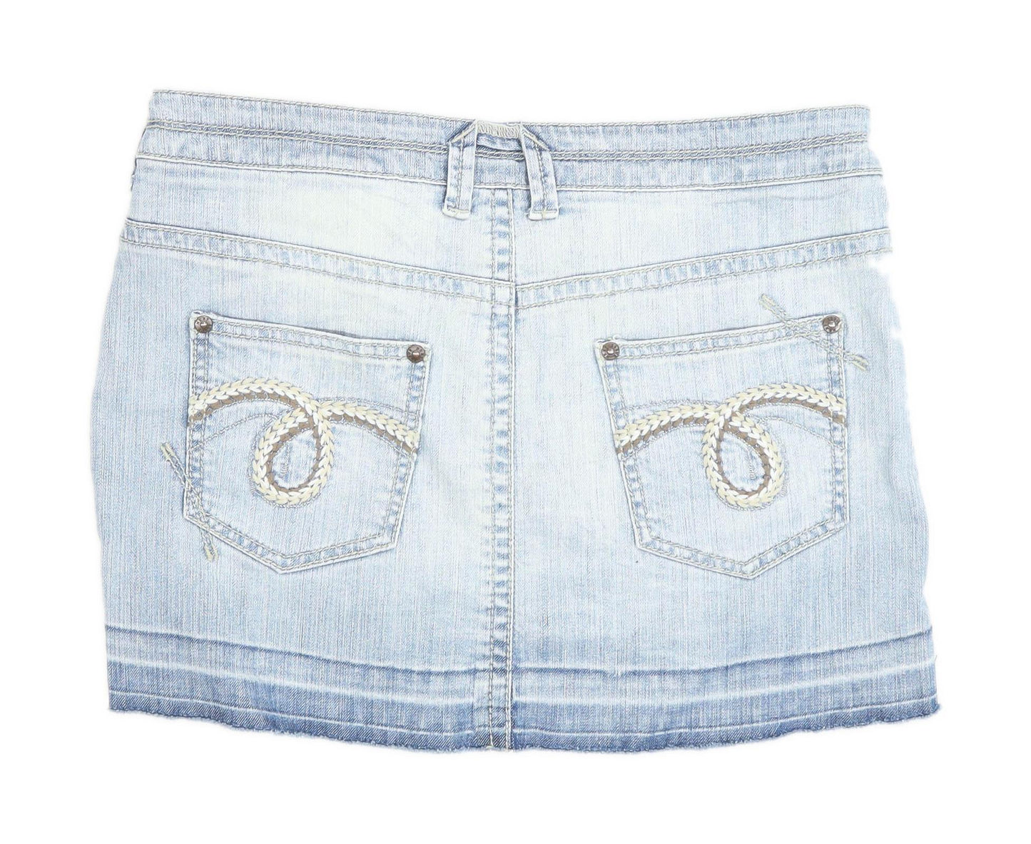 Next Womens Size 12 Denim Blue Skirt (Regular)